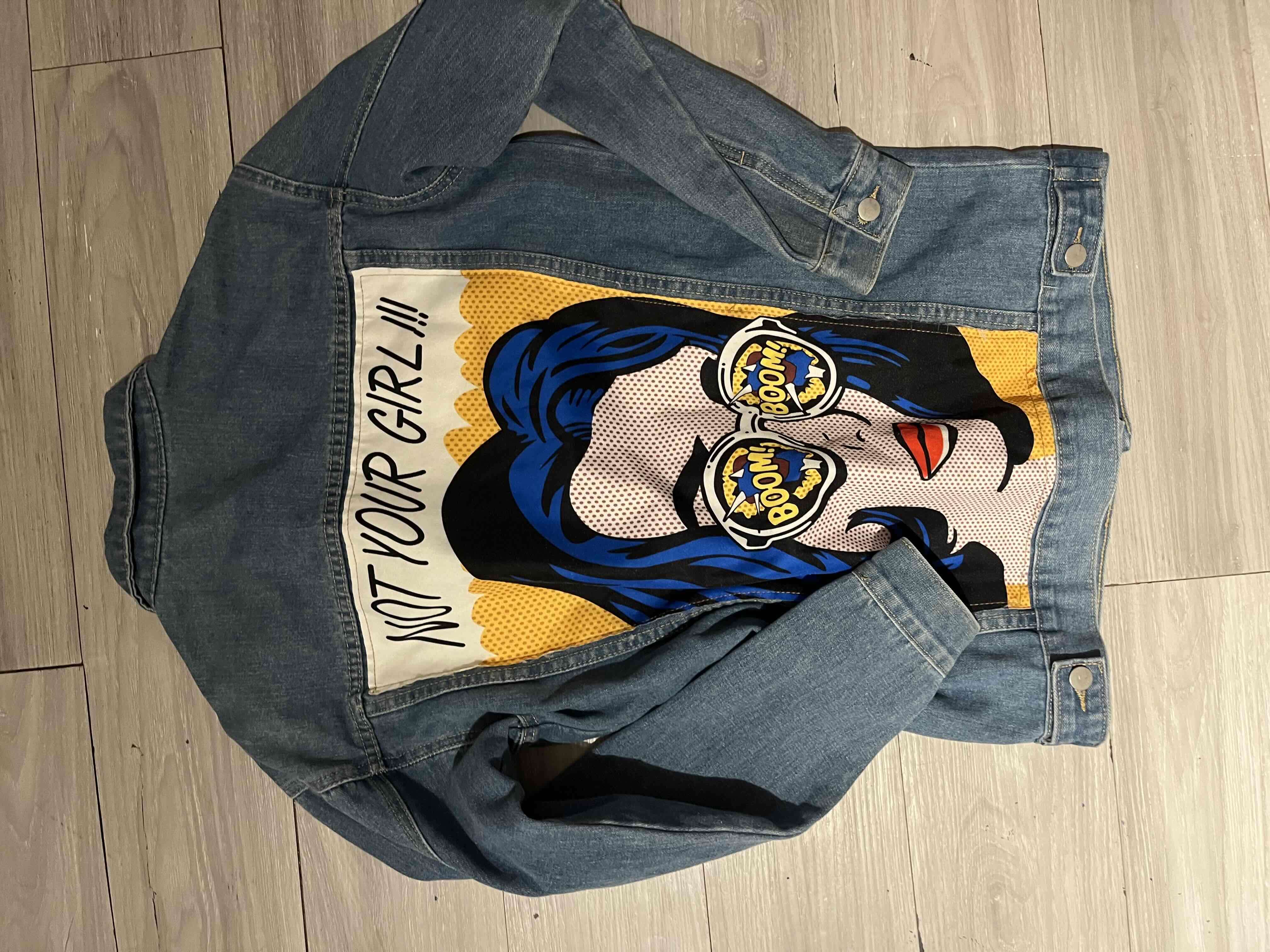 Chaqueta de mezclilla azul overzice - miniatura 2