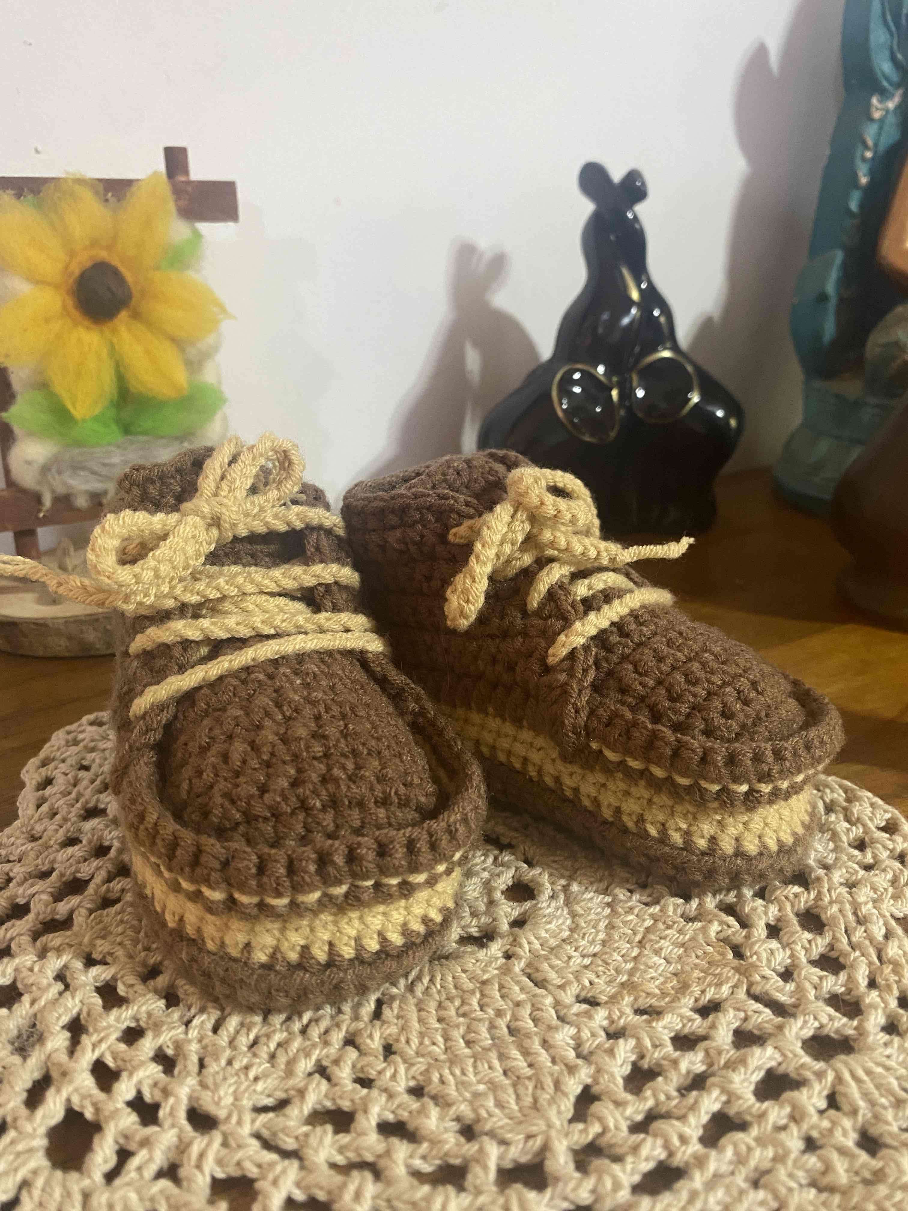 Botines de lana tejidos cafe - miniatura 2