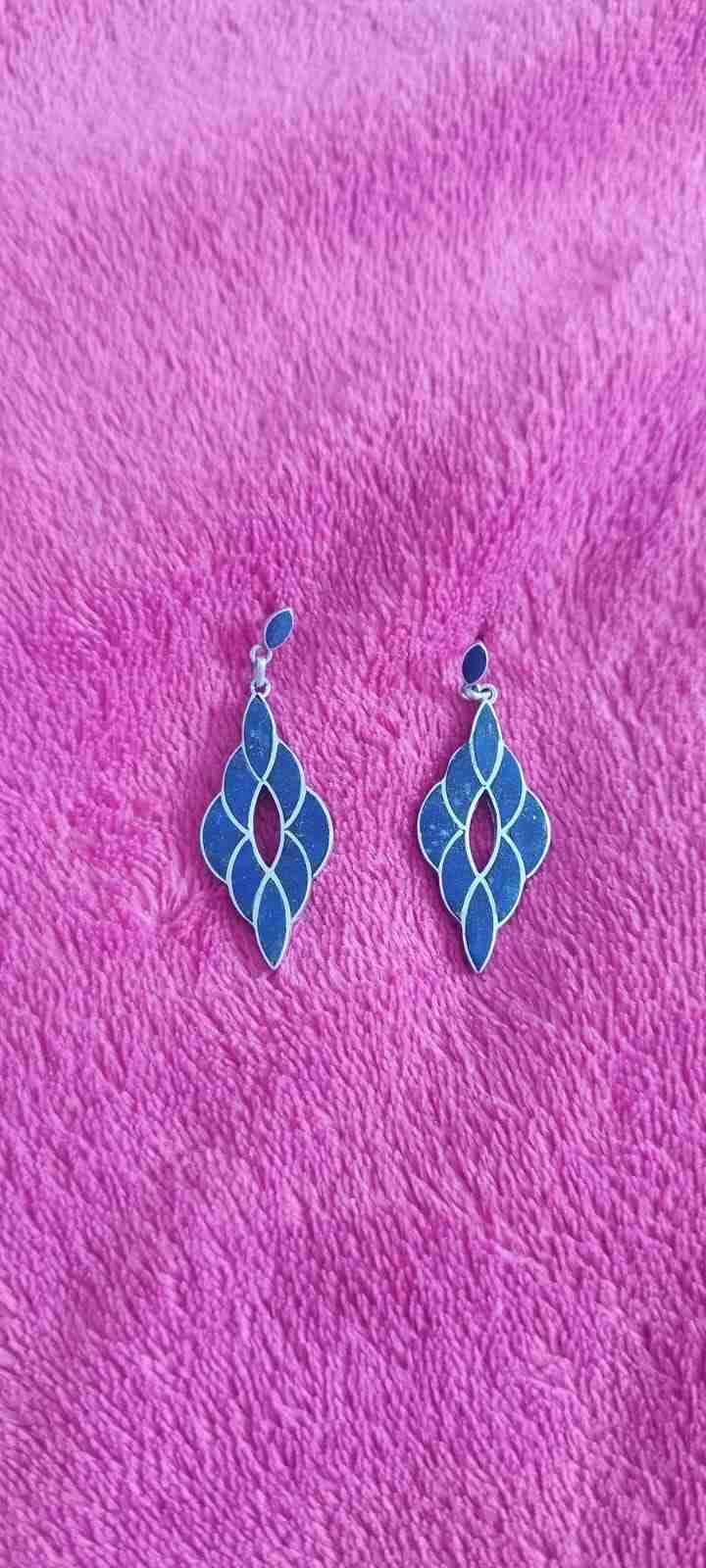 Aros de plata y lapislázuli