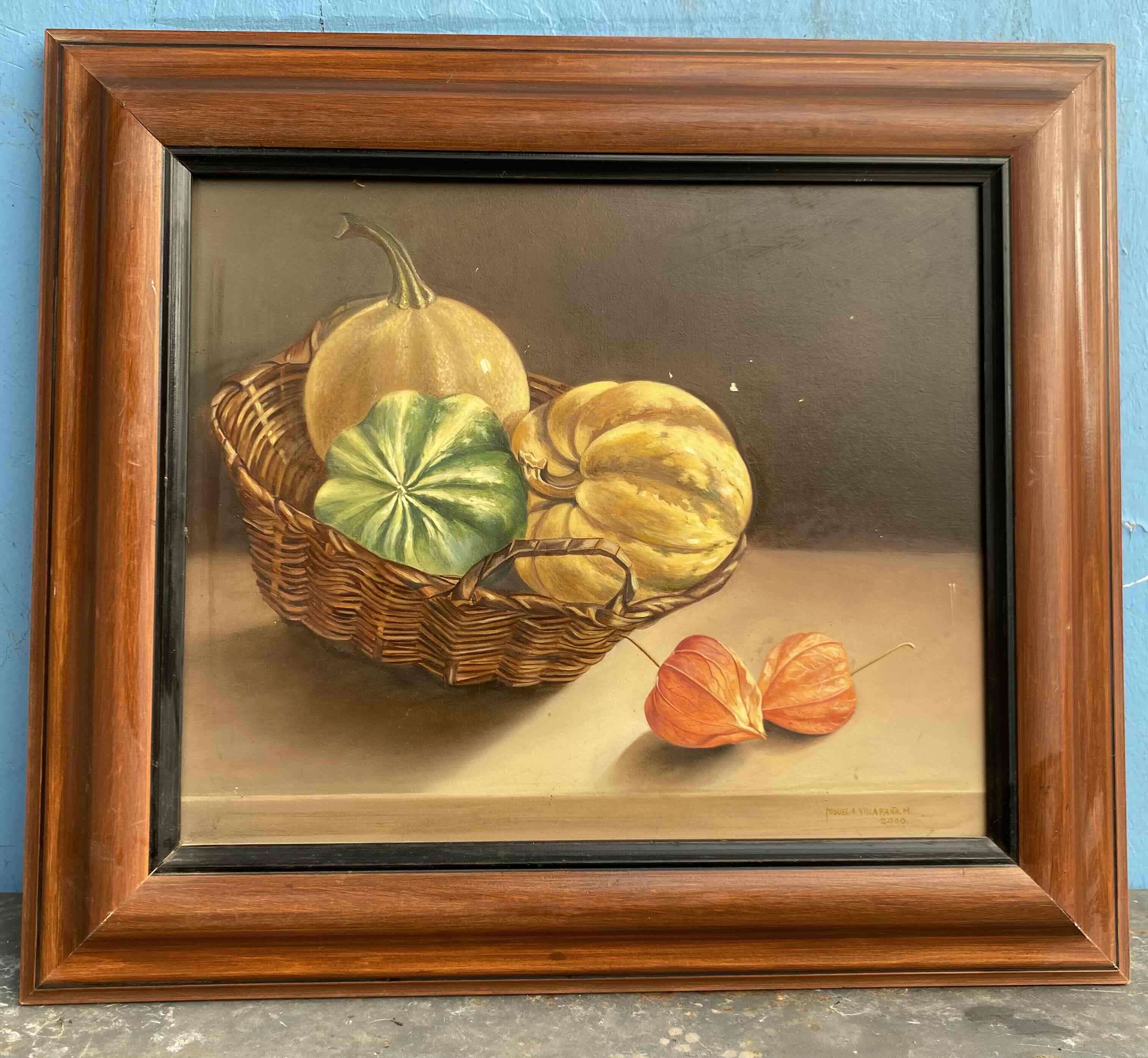 Cuadro de bodegón enmarcado
