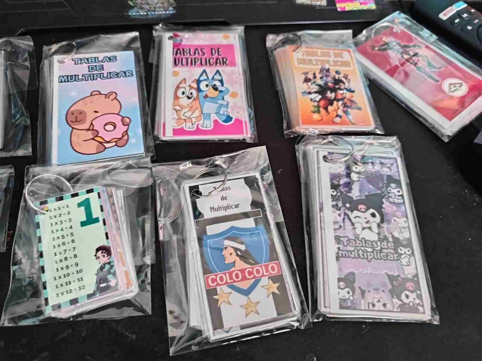 Set de tablas de multiplicar