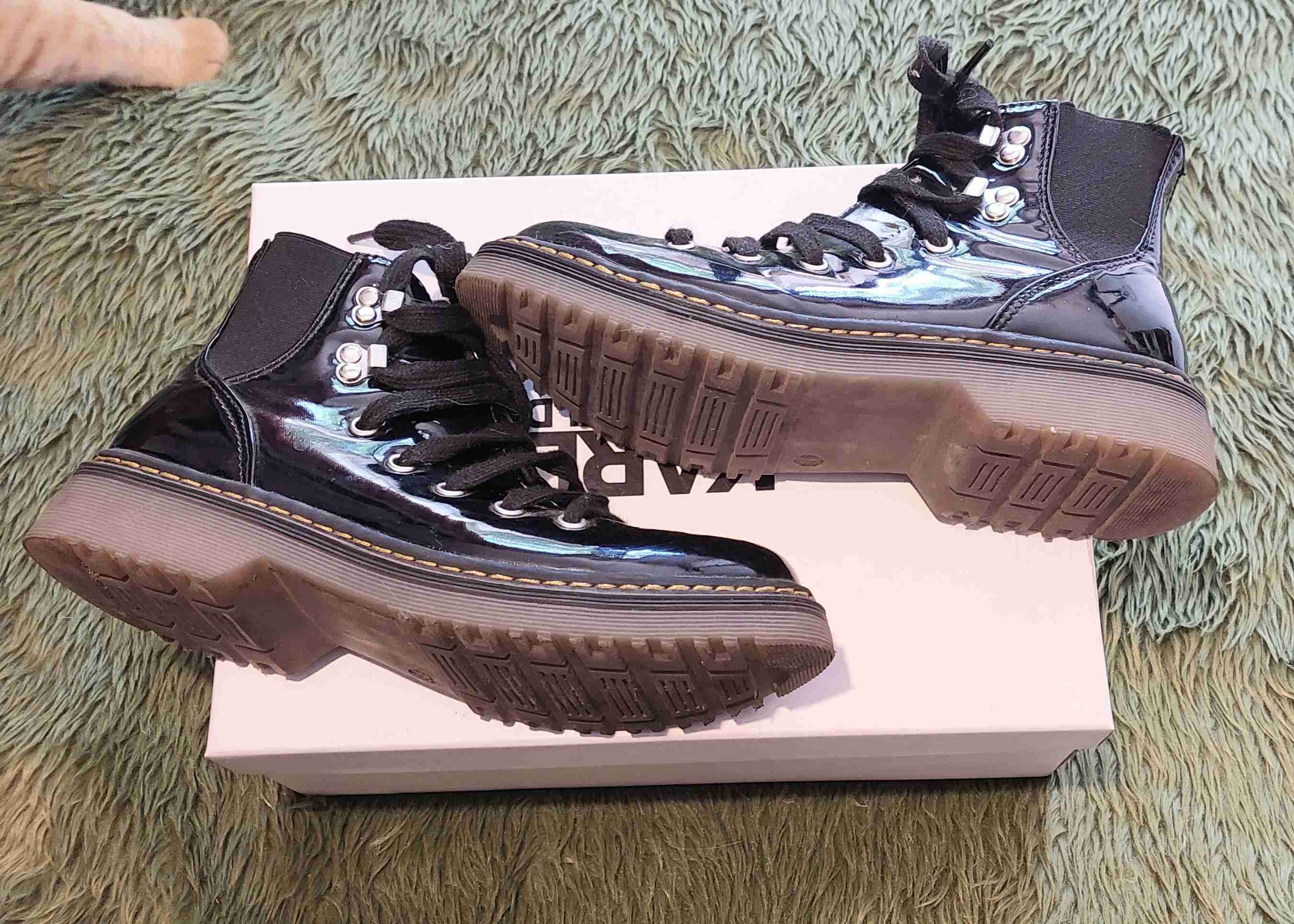 Botas negras charol estilo militar - miniatura 2