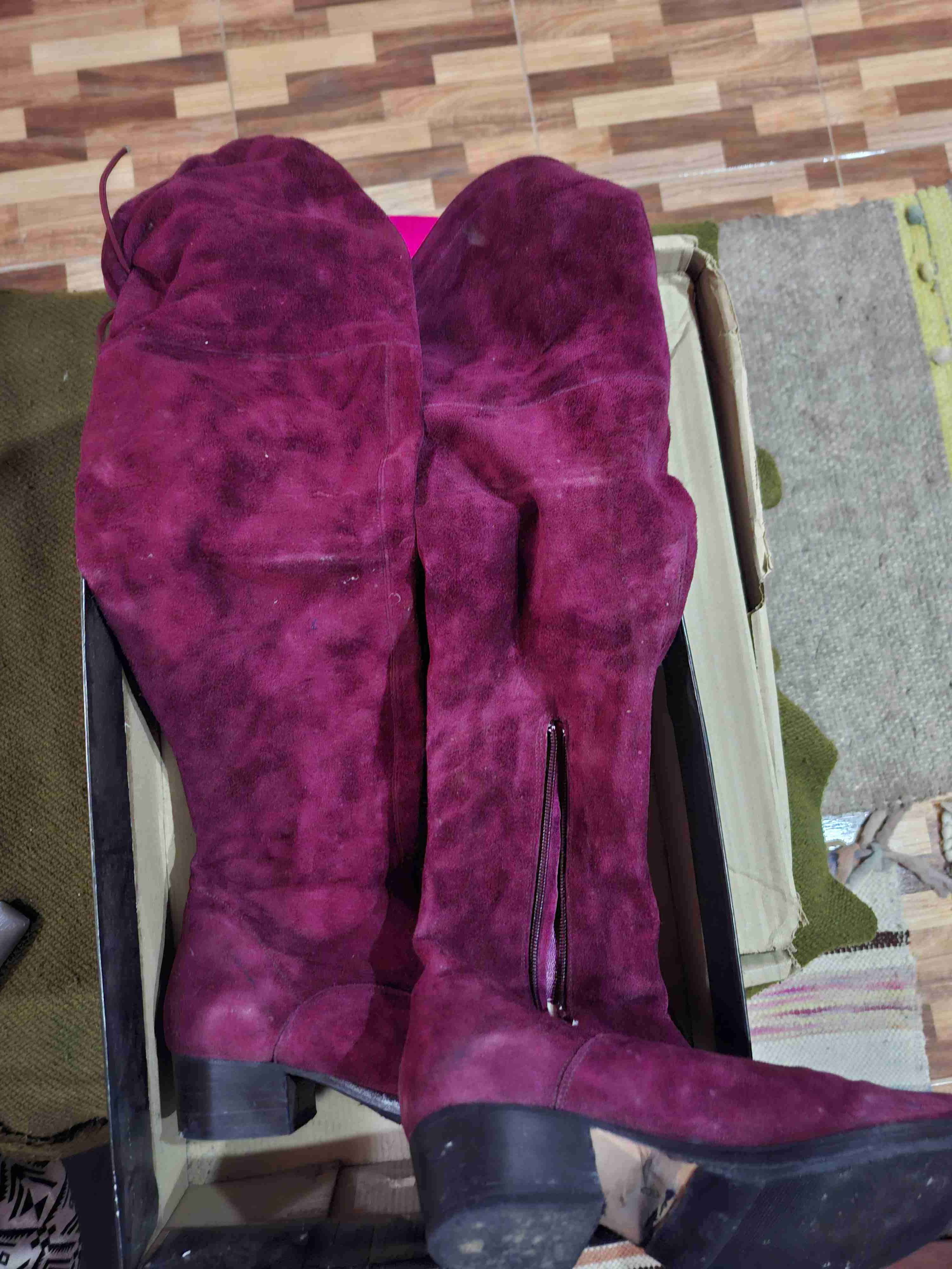 Botas altas color burdeos,negras y came