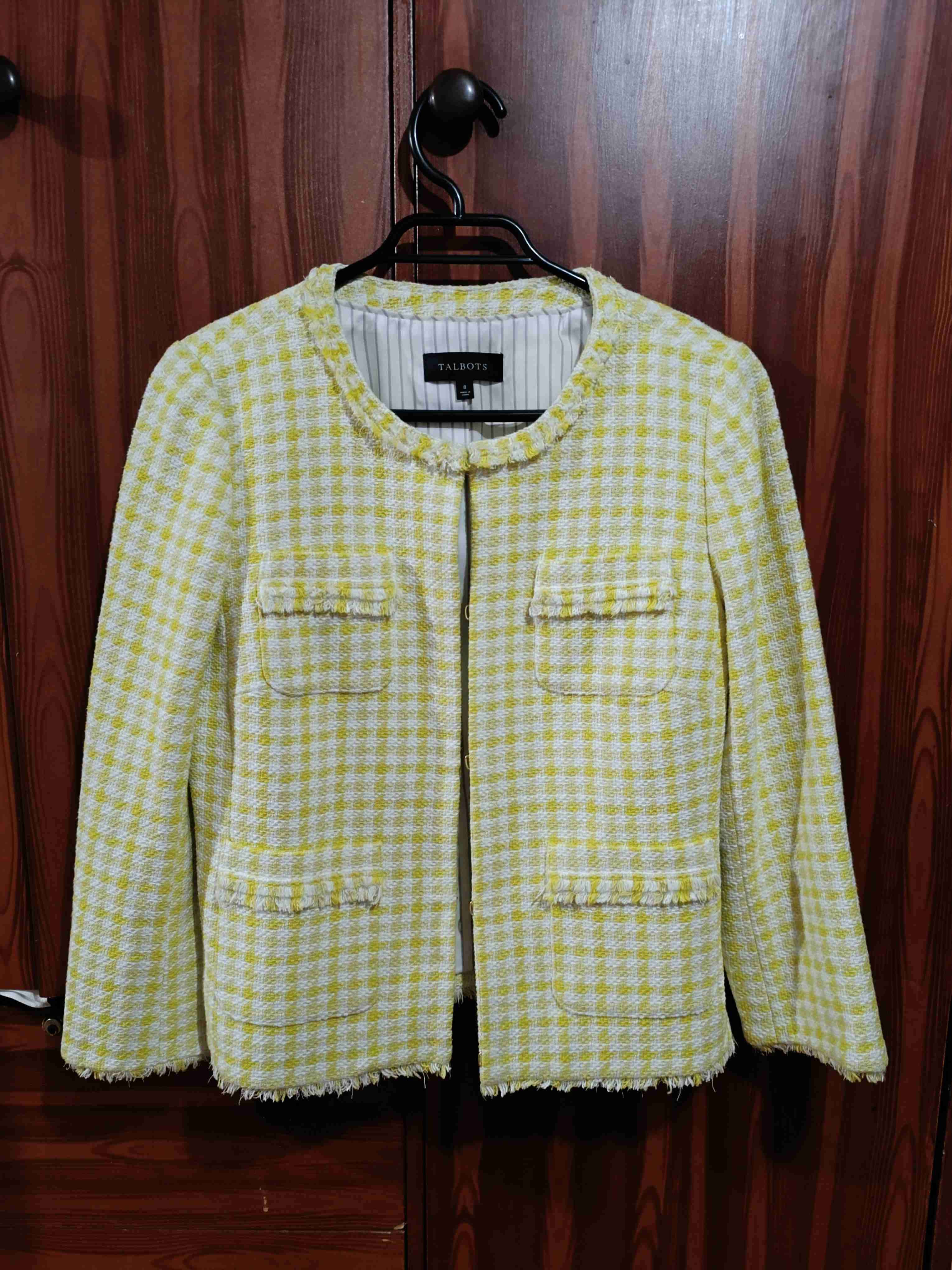 Chaqueta de tweed amarilla Talbots - 1