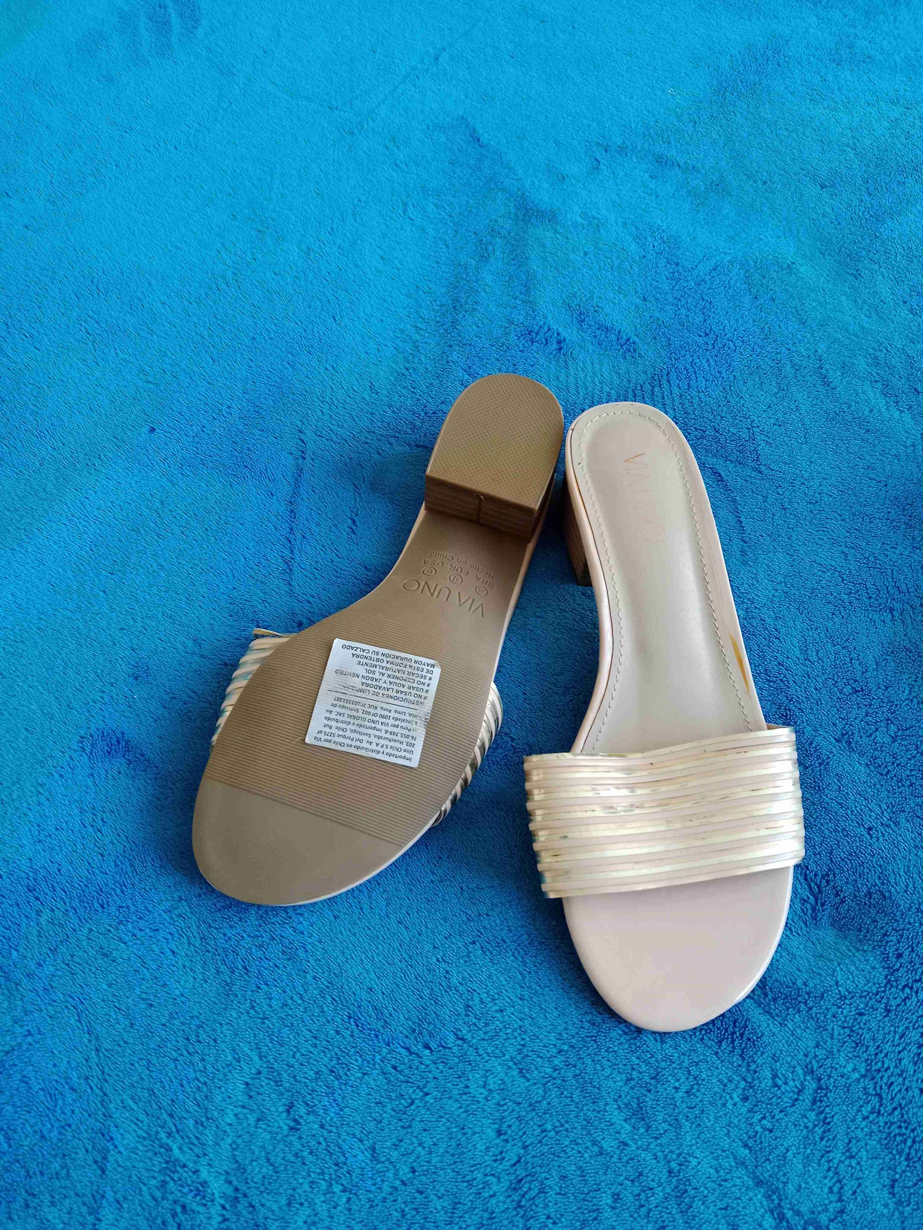 Sandalias beige goma , Vía Uno - 2