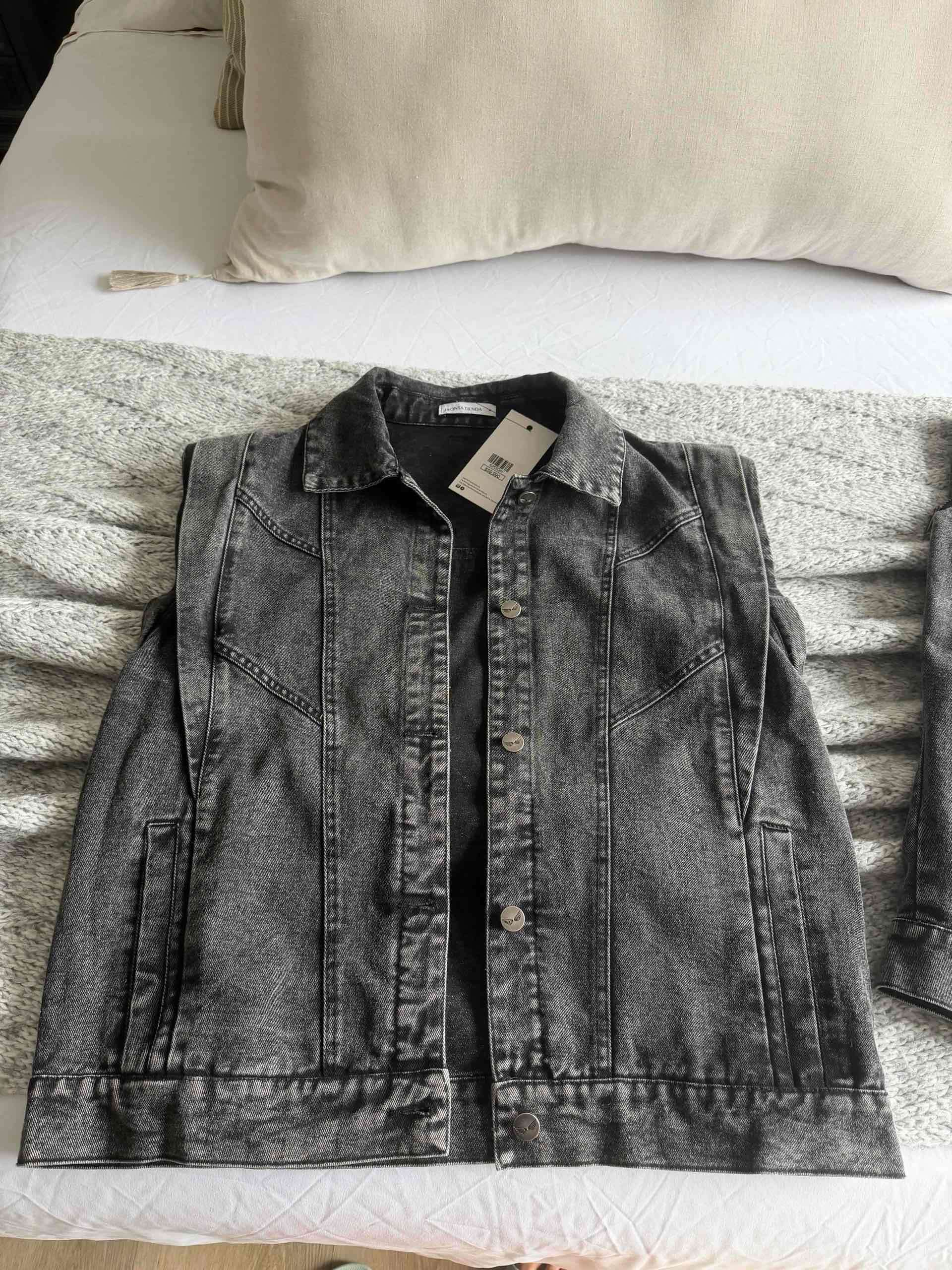 Chaqueta de mezclilla negra Jacinta Tienda - miniatura 4