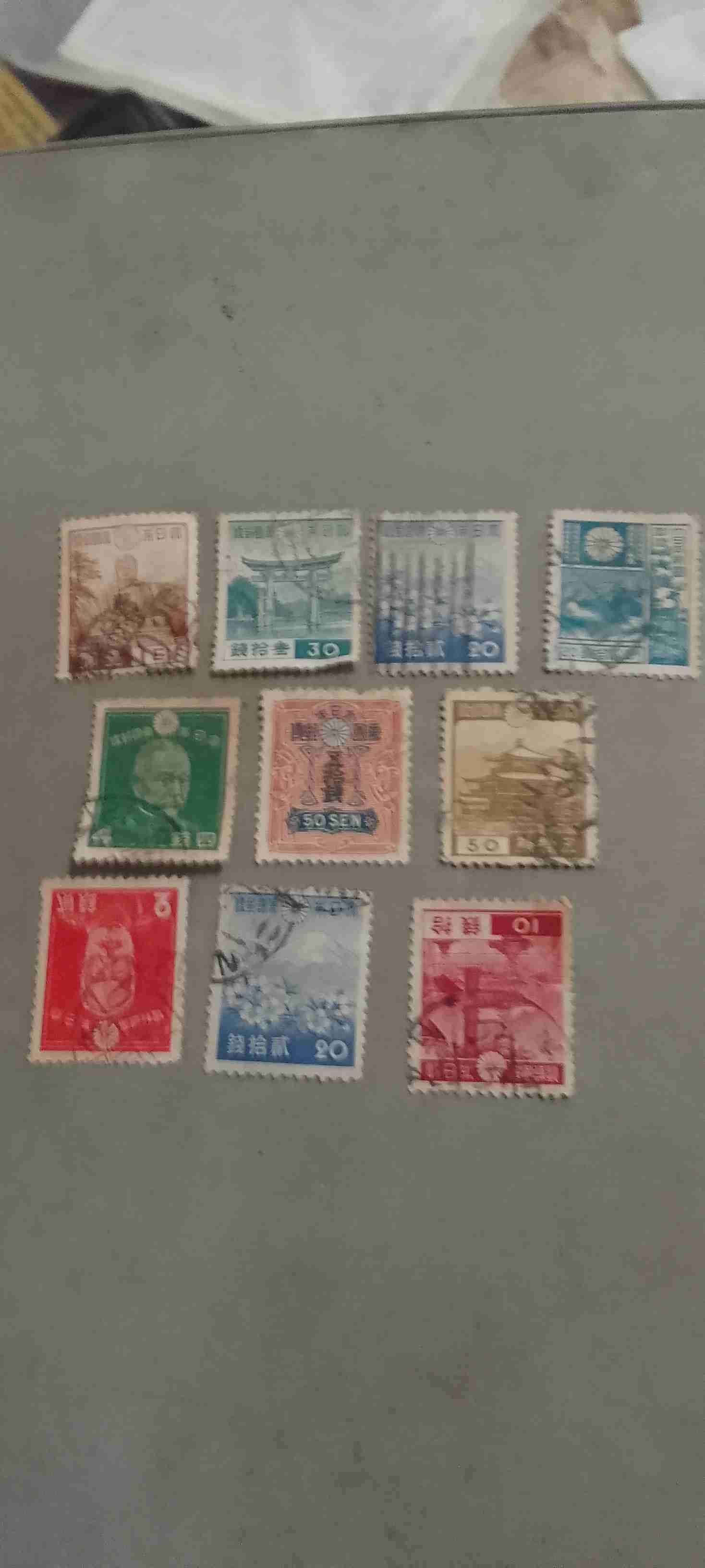 Lote de estampillas antiguas de Japón