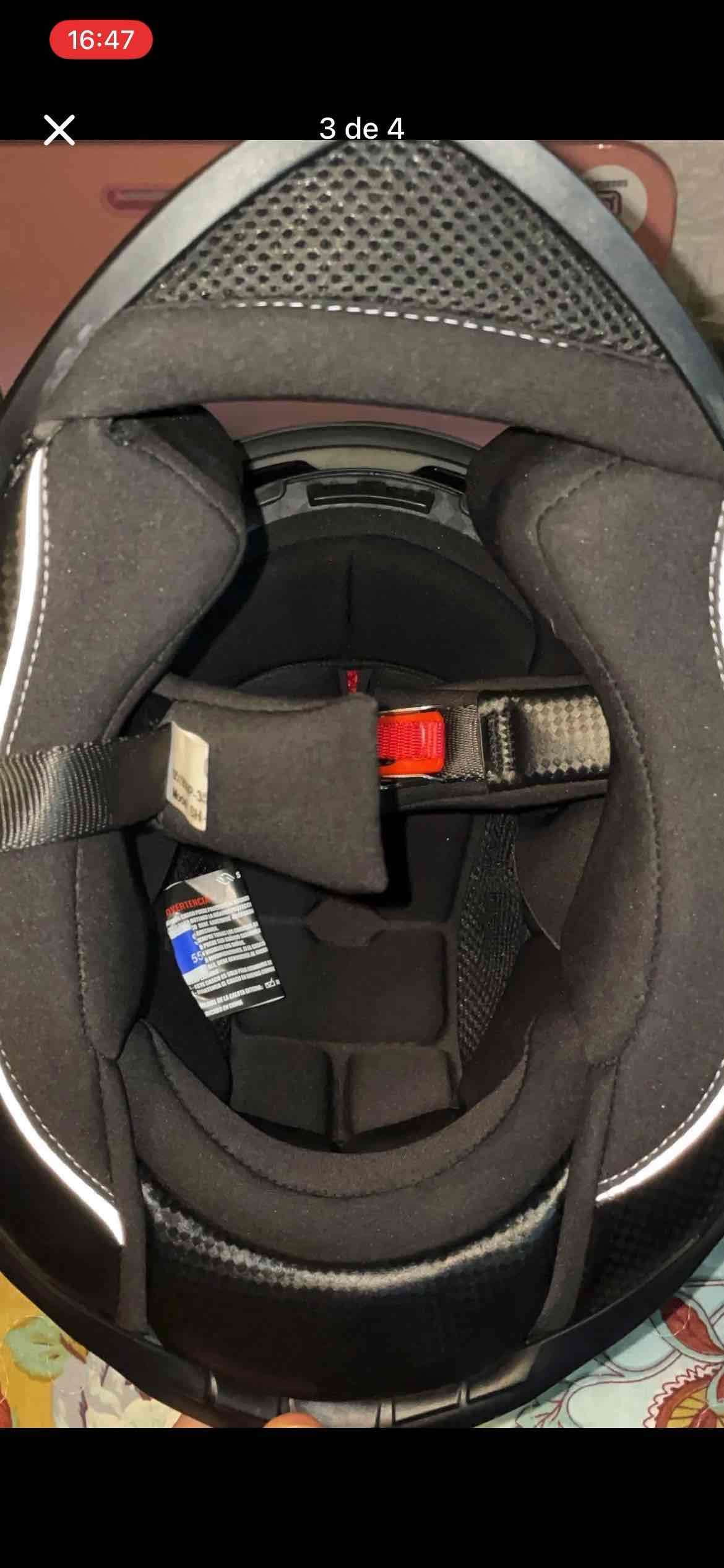 Casco de motocicleta negro con otejitas SHIRO - 3