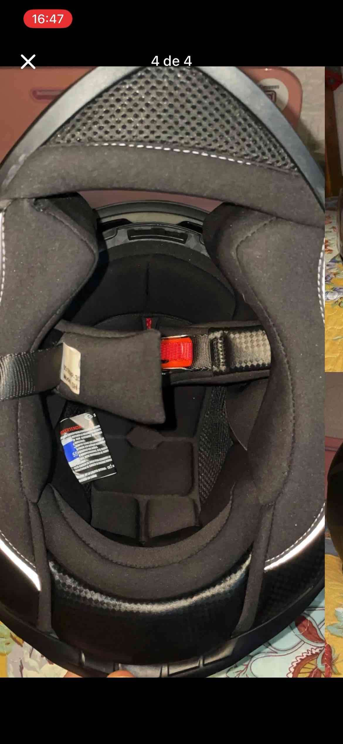 Casco de motocicleta negro con otejitas SHIRO - 4