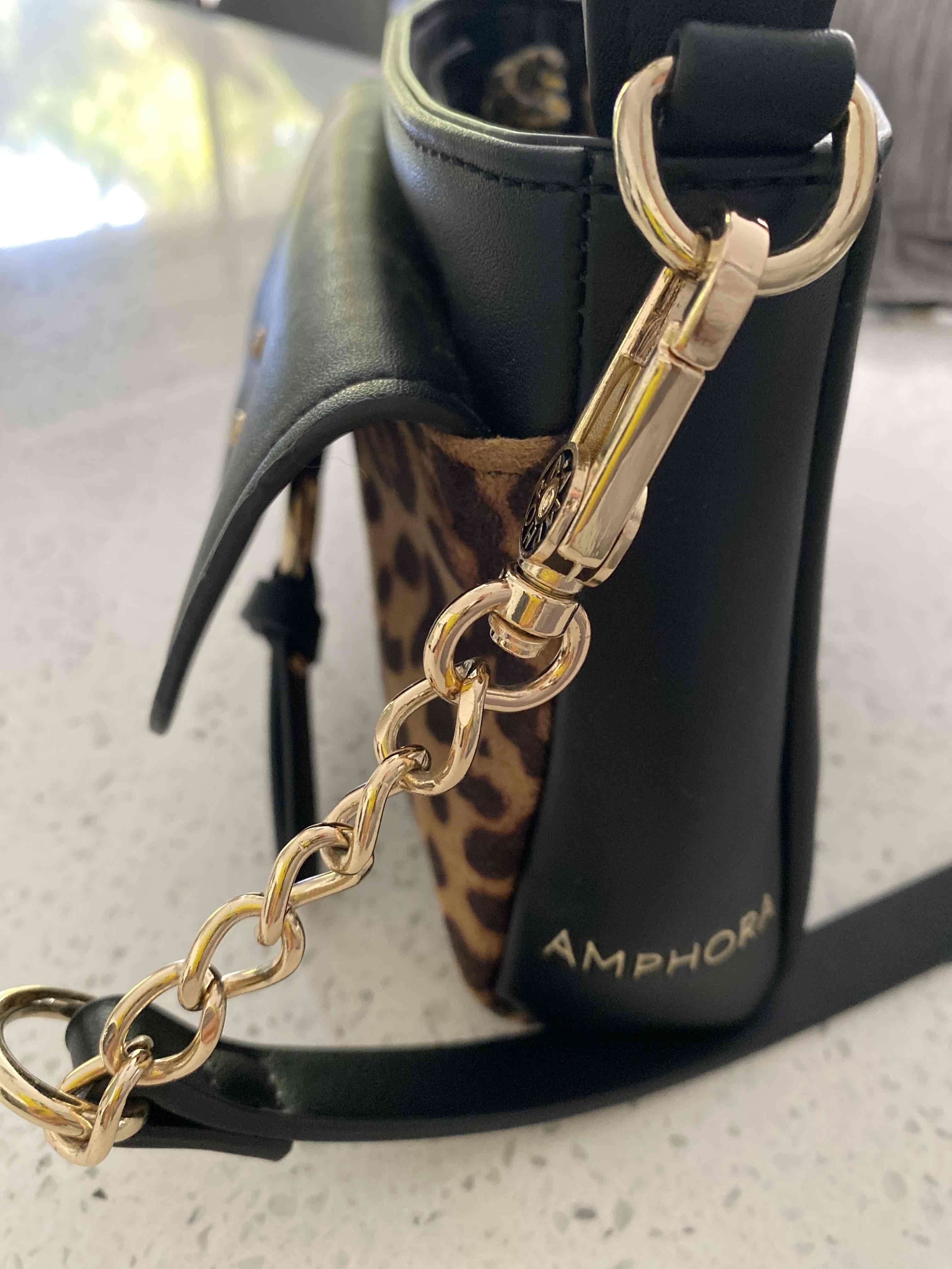 Cartera negra animal print Amphora - miniatura 3