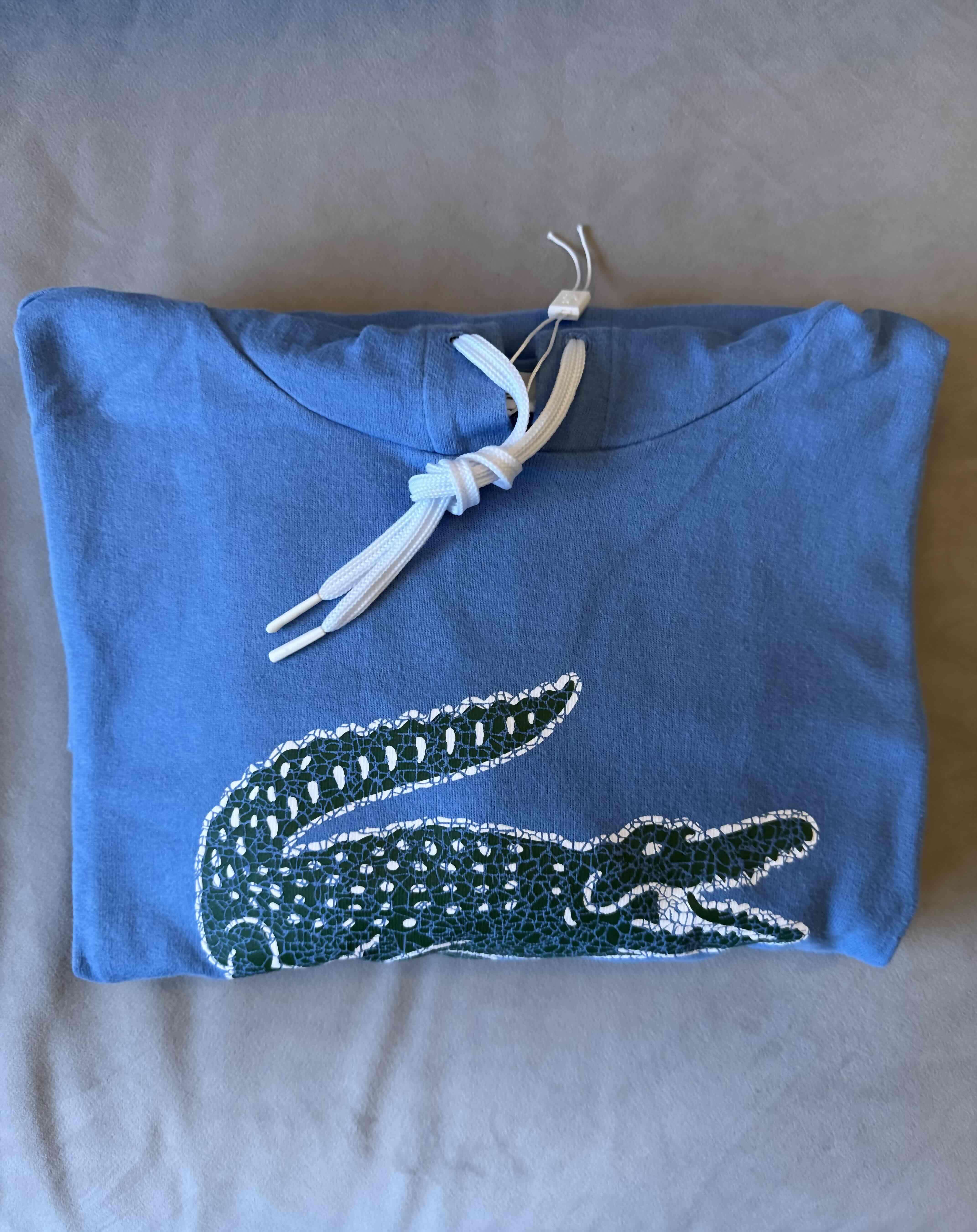 Polerón azul Lacoste con capucha 🐊 - miniatura 3