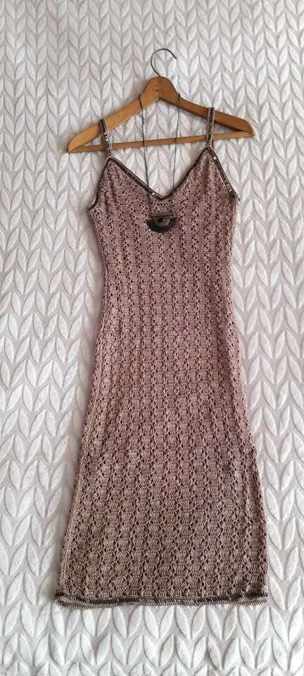 Vestido tejido beige - 1