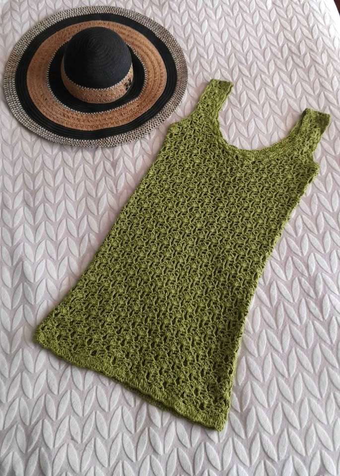 Vestido tejido verde oliva - miniatura 1