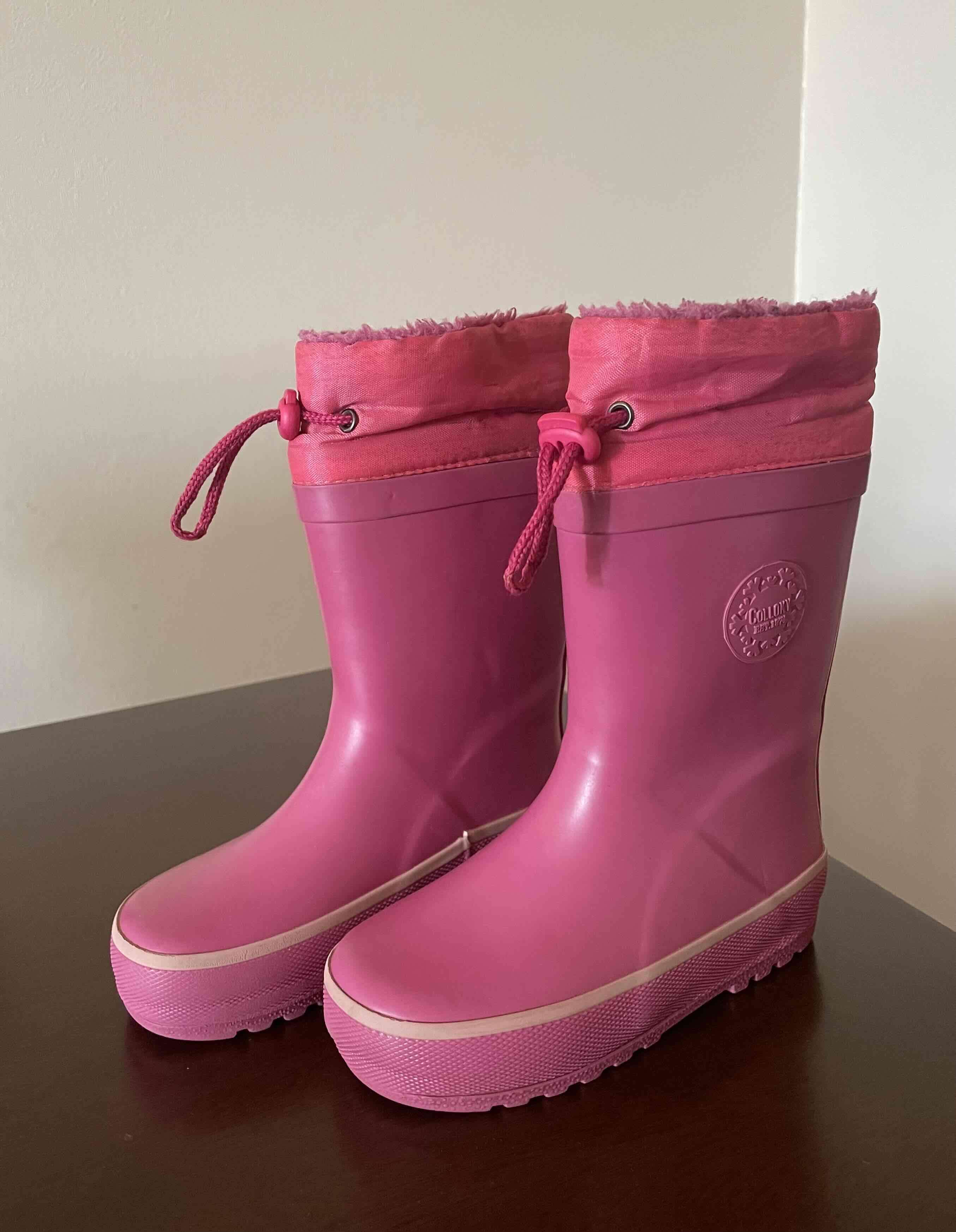 Botas de lluvia rosadas para niña