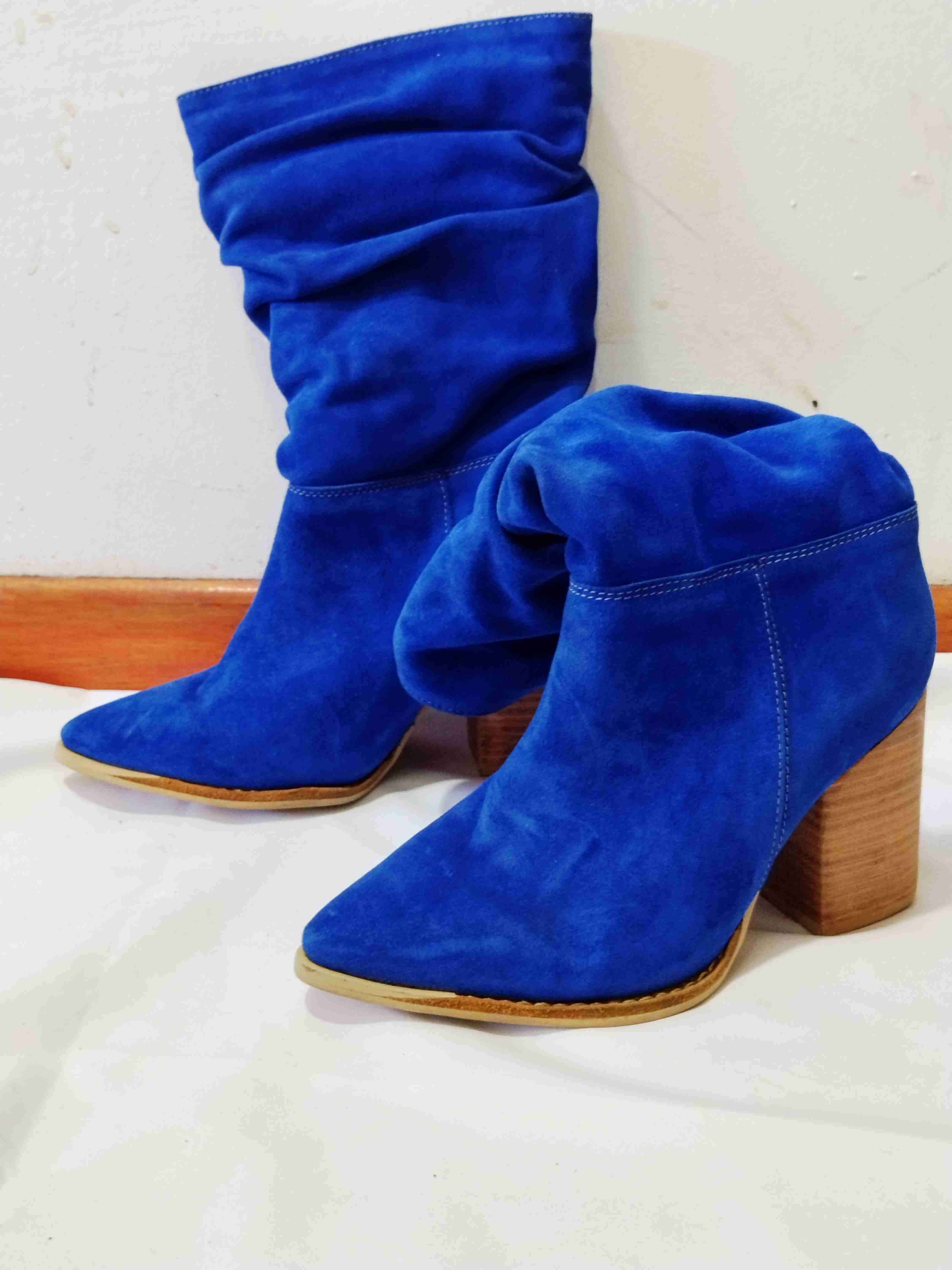 Botas de cuero reno azul vivo - miniatura 1