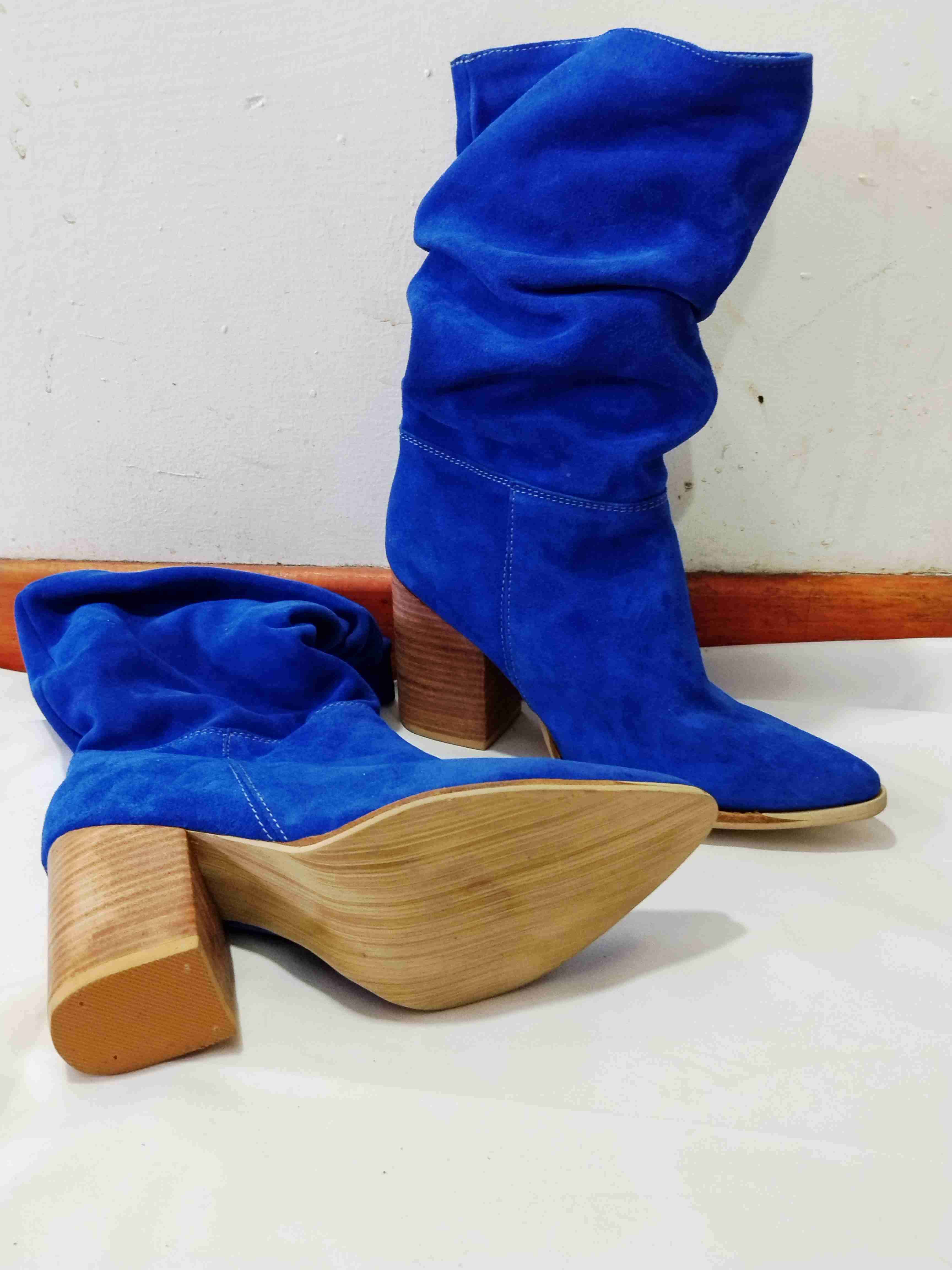 Botas de cuero reno azul vivo - miniatura 2