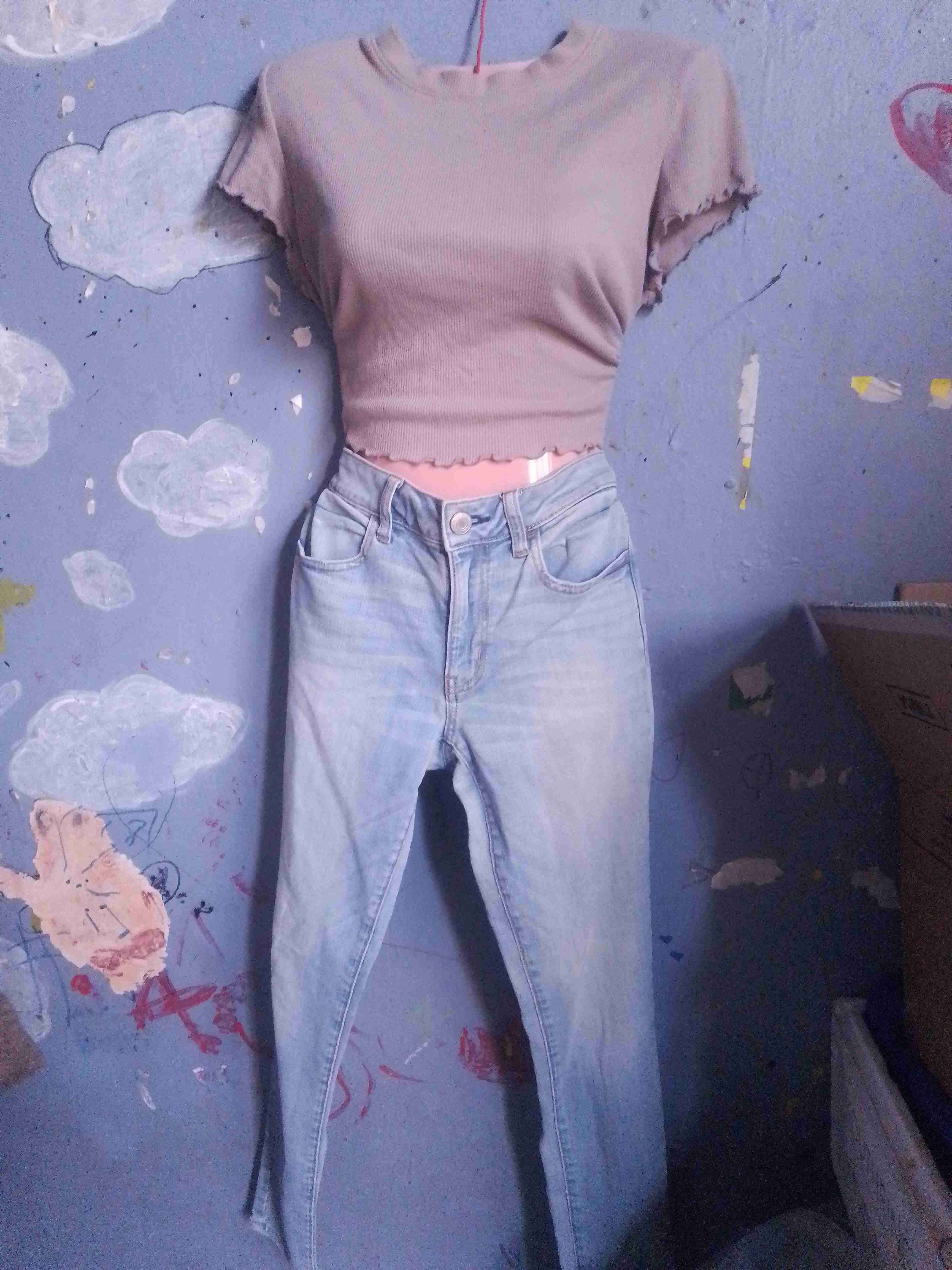 Kimono floral con blusa beige - miniatura 3