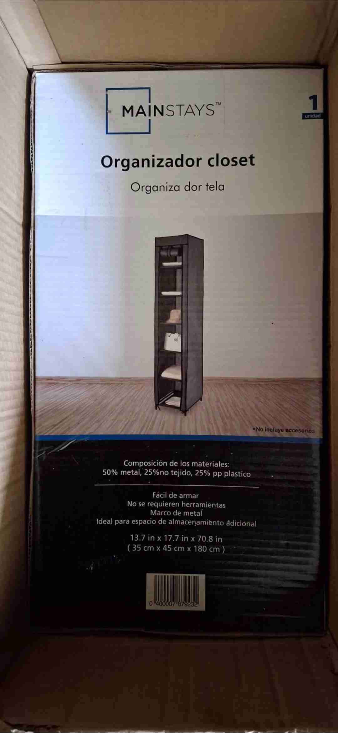 Organizador de tela gris vertical - miniatura 2