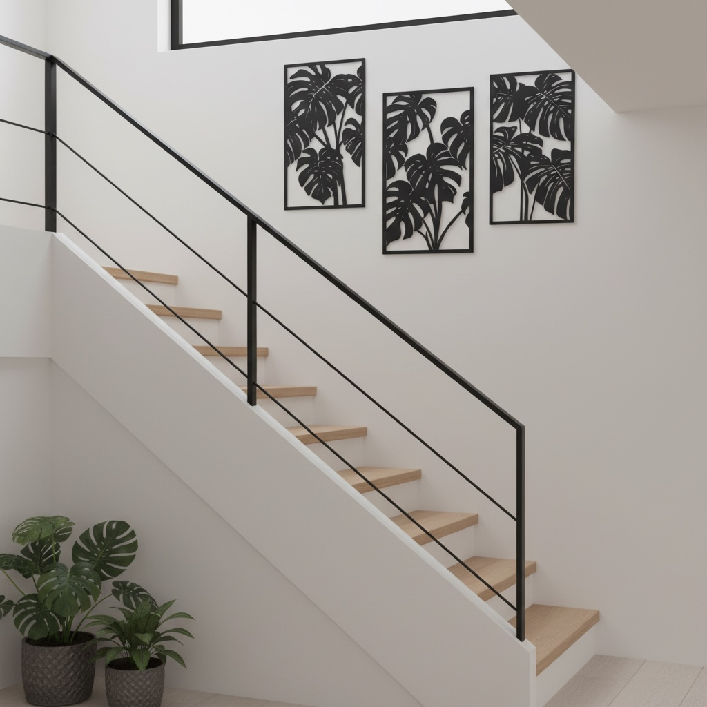 Conjunto de paneles decorativos de hojas monstera - miniatura 2