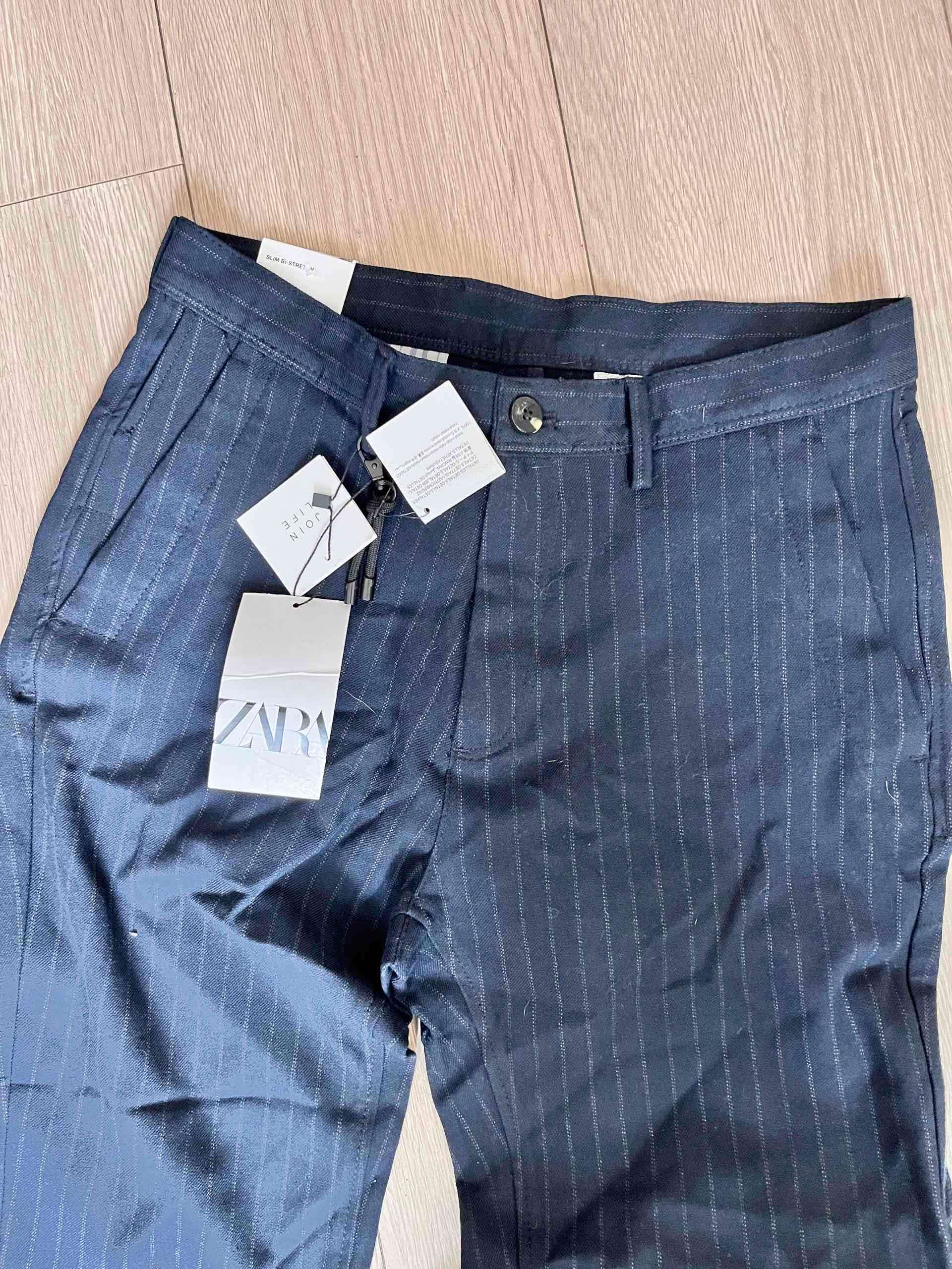 Pantalón rayado azul Zara - miniatura 1