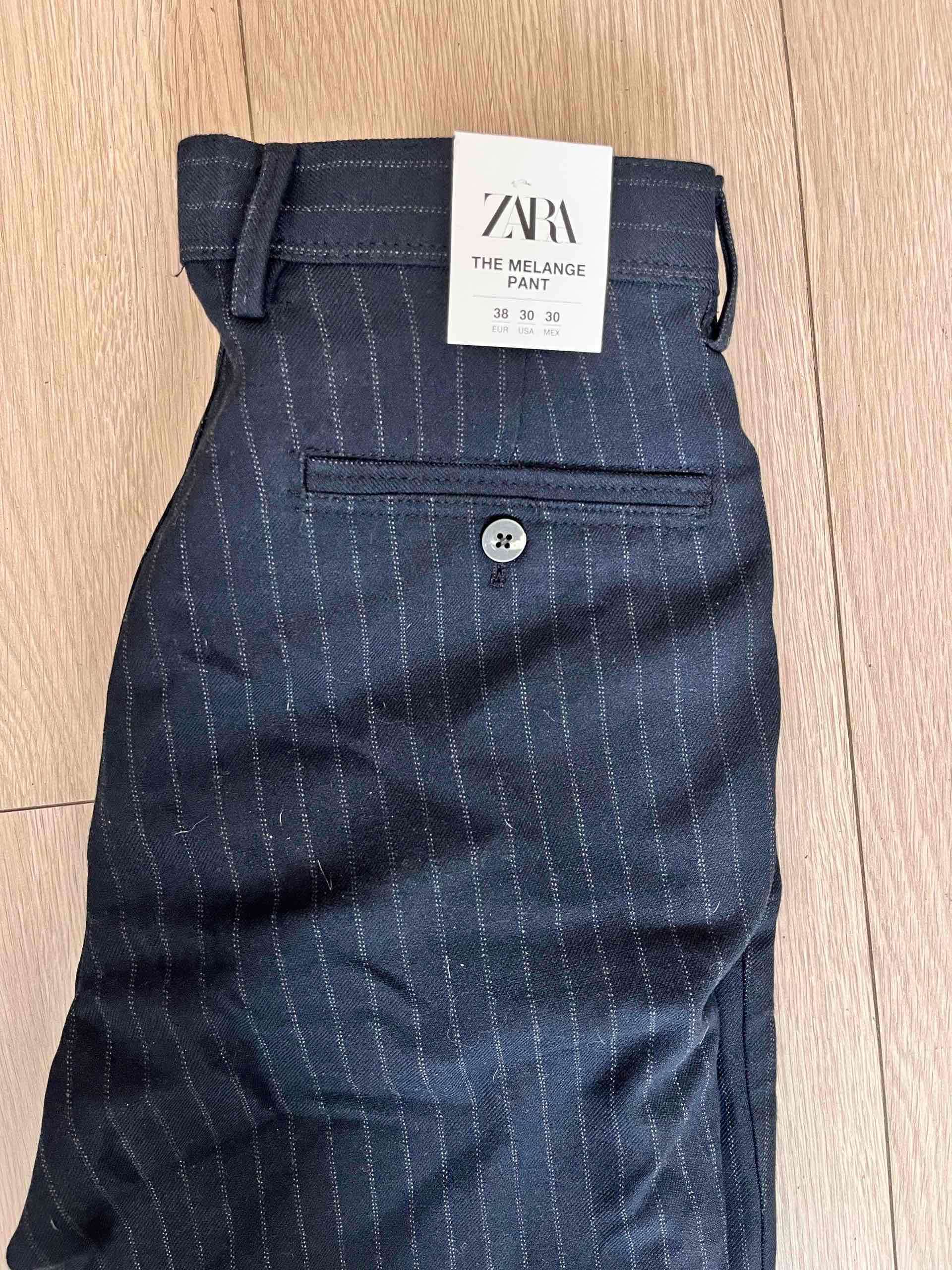 Pantalón rayado azul Zara - miniatura 5