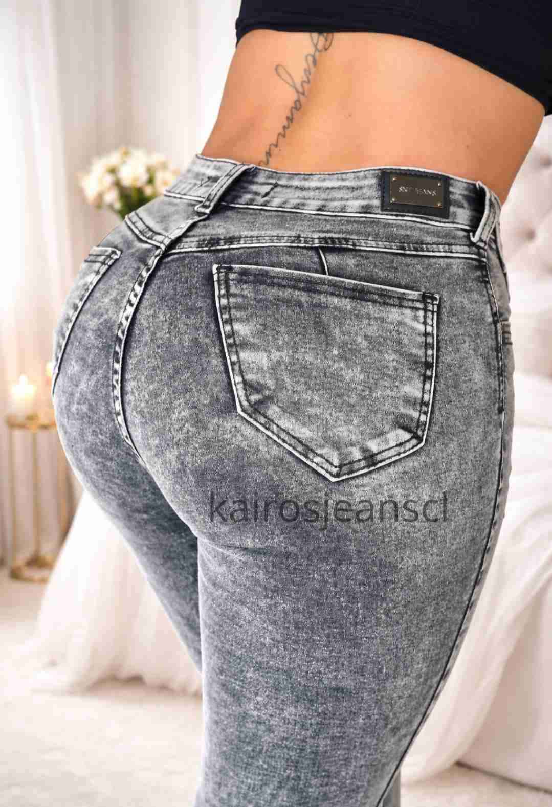 Jeans azul oscuro ajustados - miniatura 3