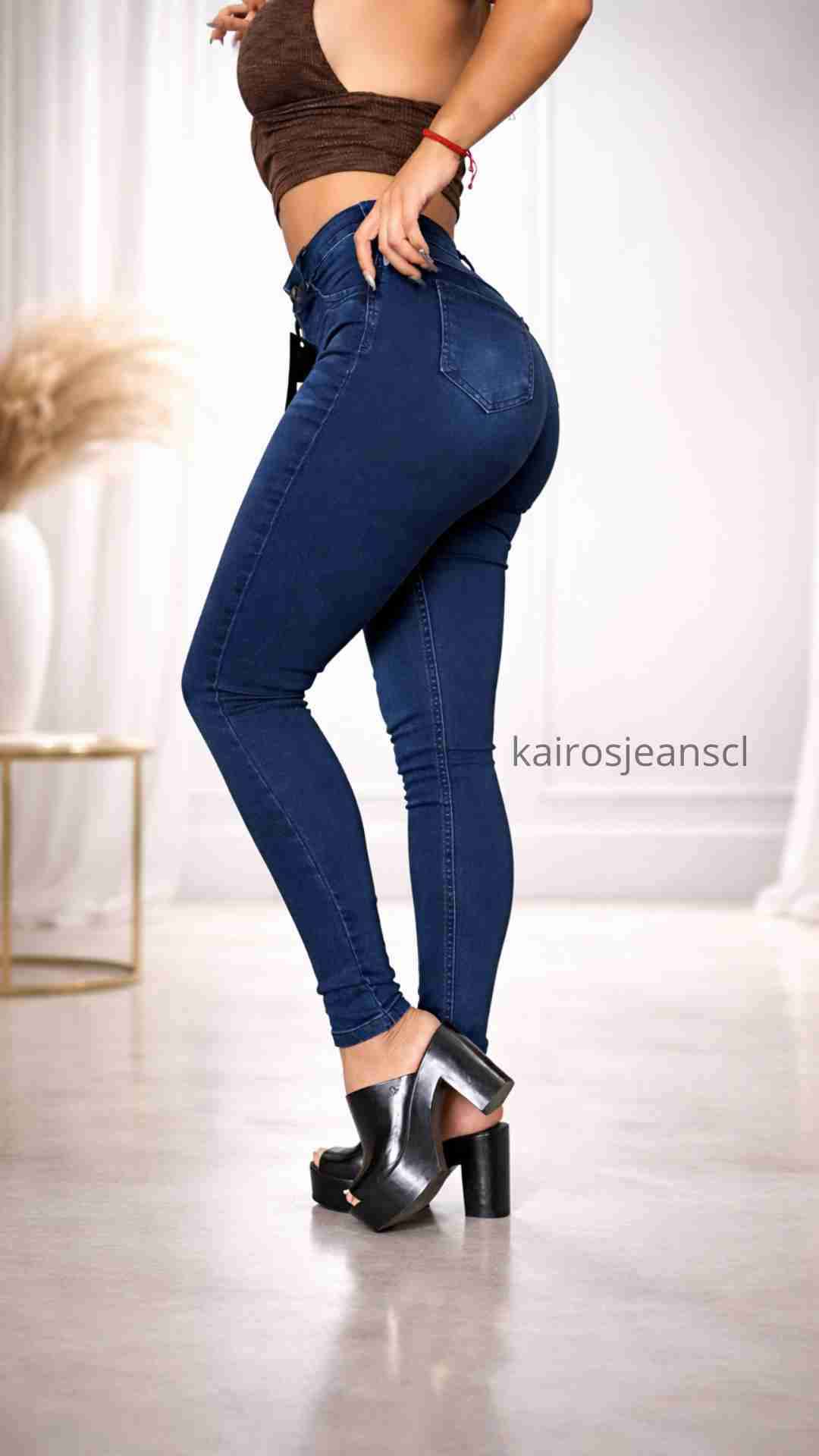 Jeans azul oscuro ajustados - miniatura 6