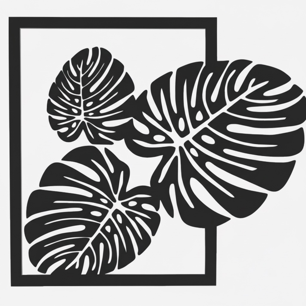 Cuadro decorativo hojas de monstera - miniatura 1