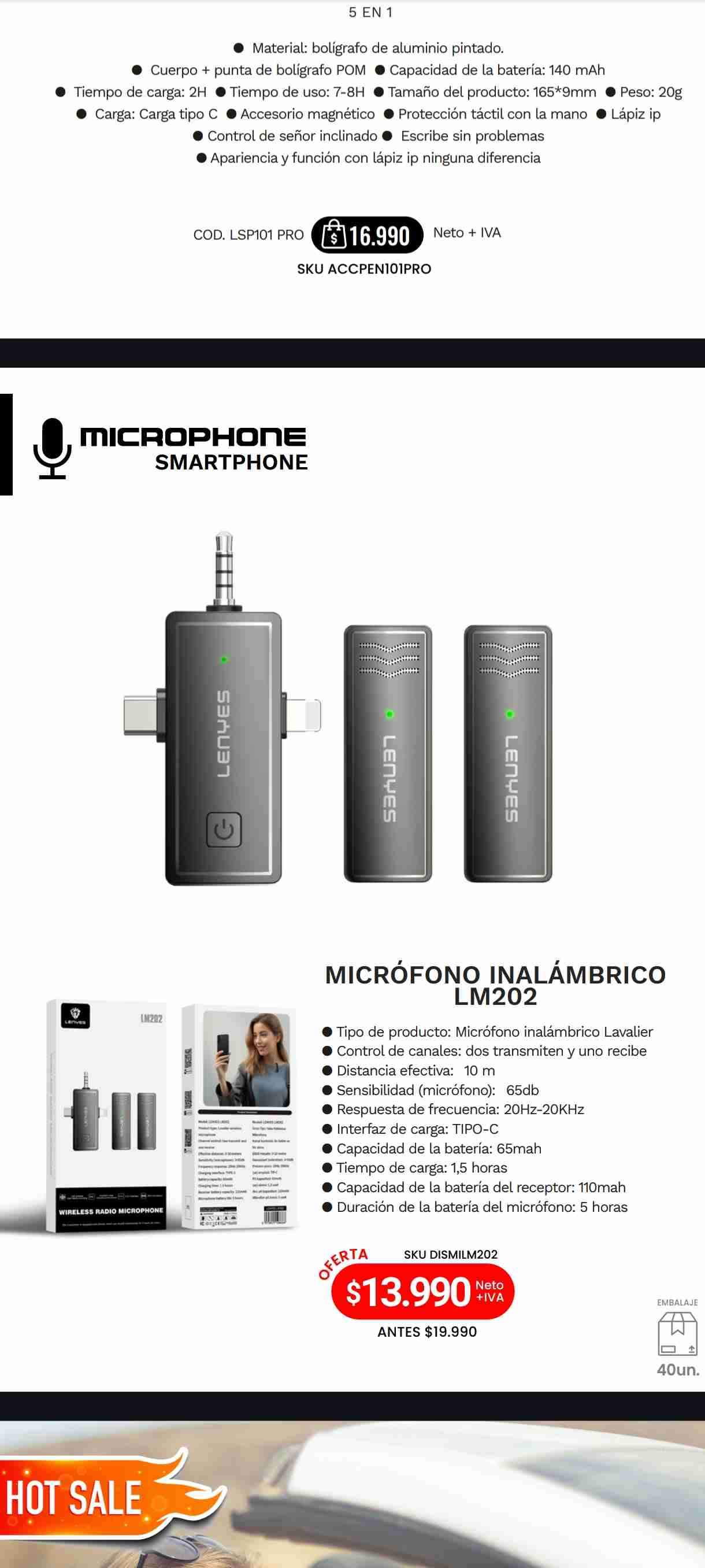 Micrófono inalámbrico Lenyes LM202 - miniatura 1