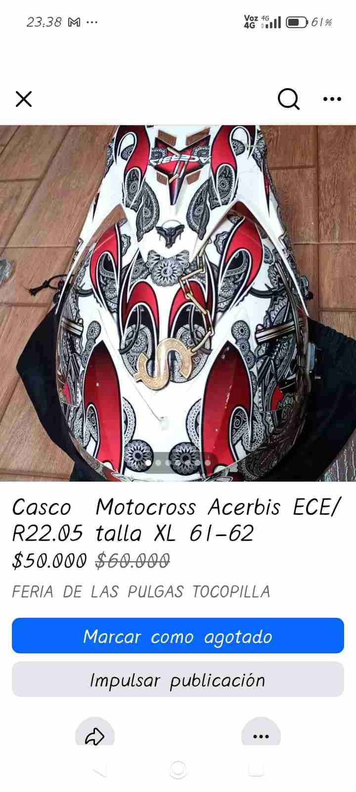 Casco motocross Acerbis decorado - miniatura 4
