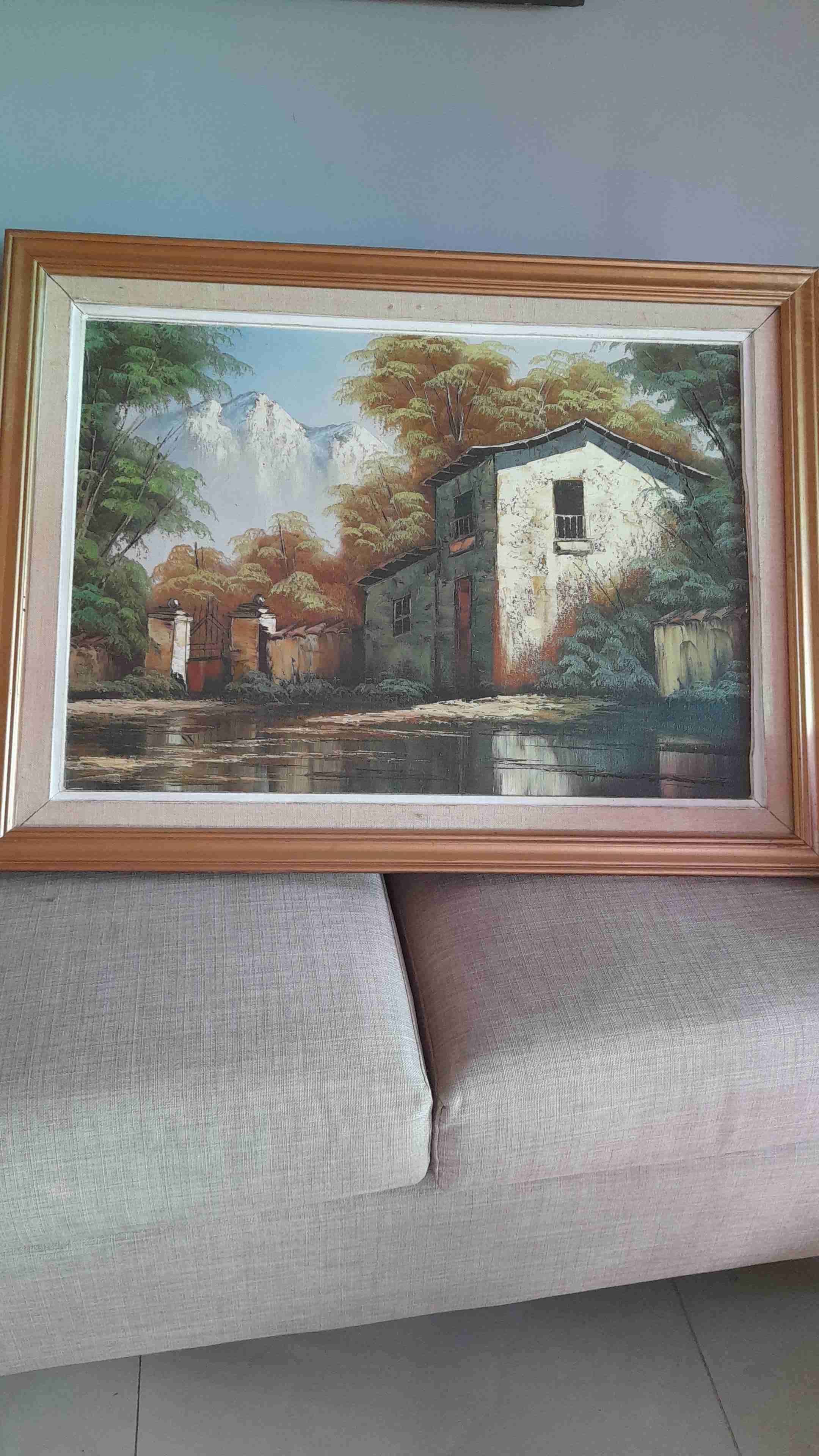 Cuadros paisaje con marco de madera - 1