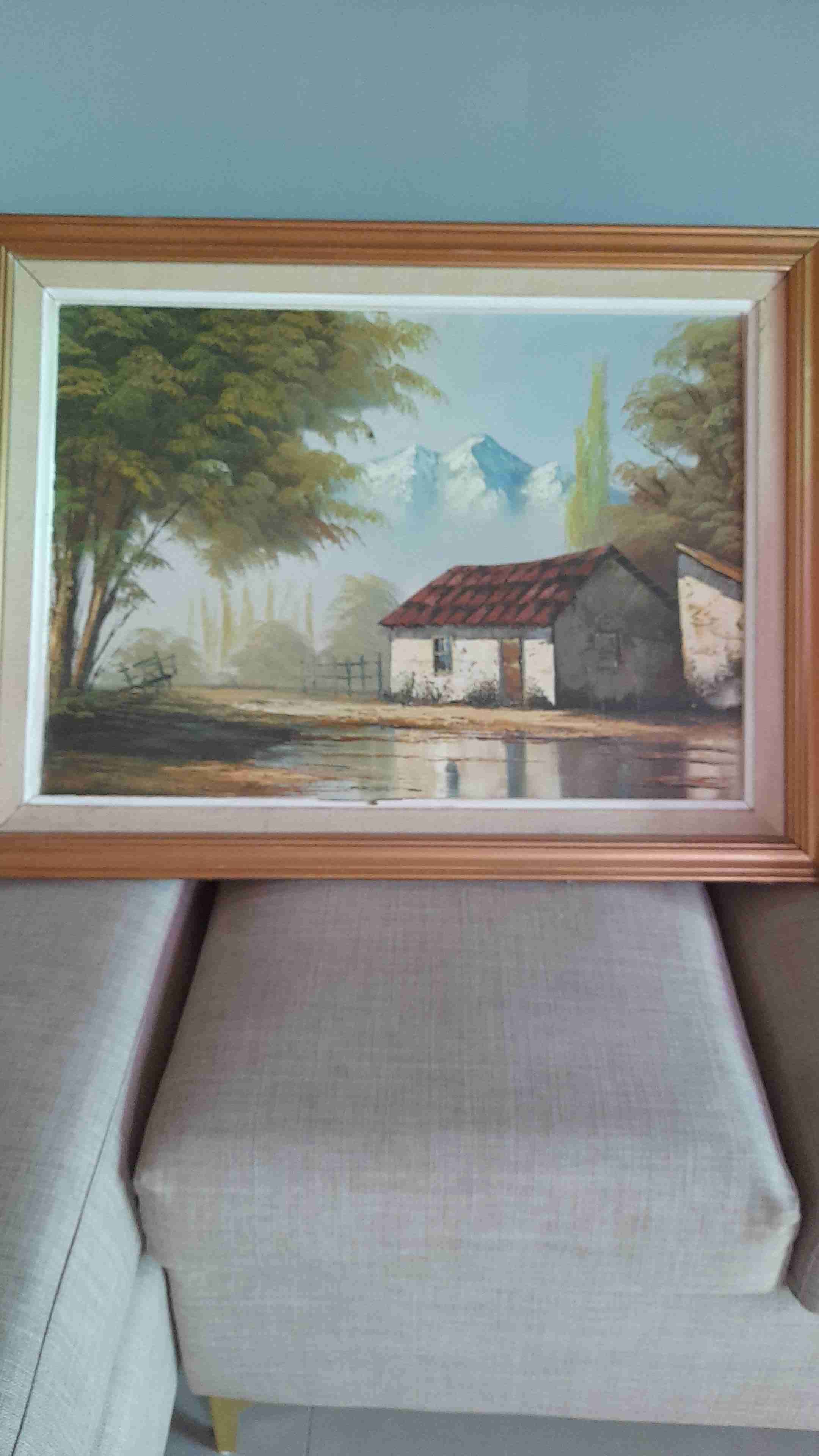 Cuadros paisaje con marco de madera - 2