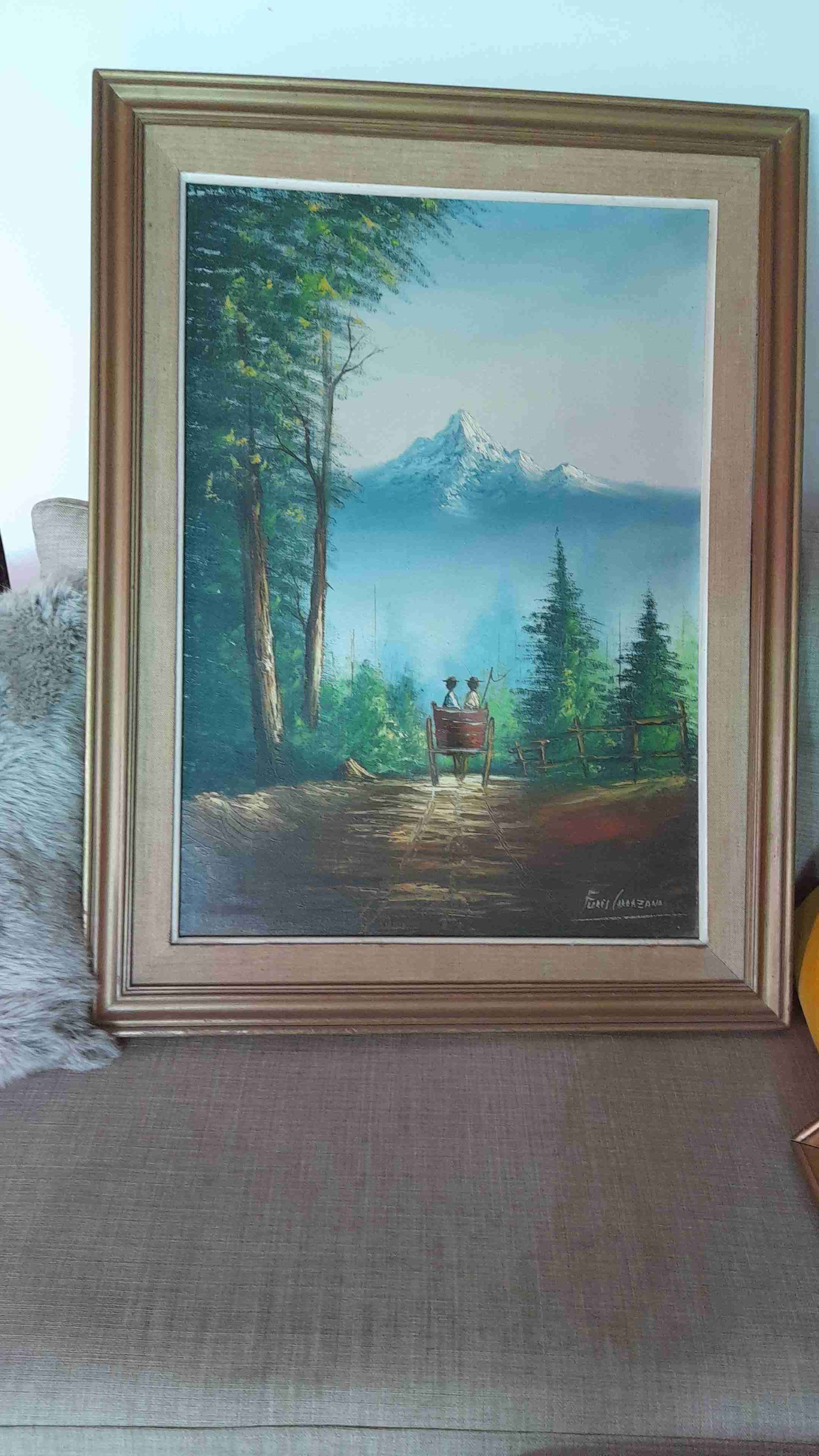 Cuadros paisaje con marco de madera - 3