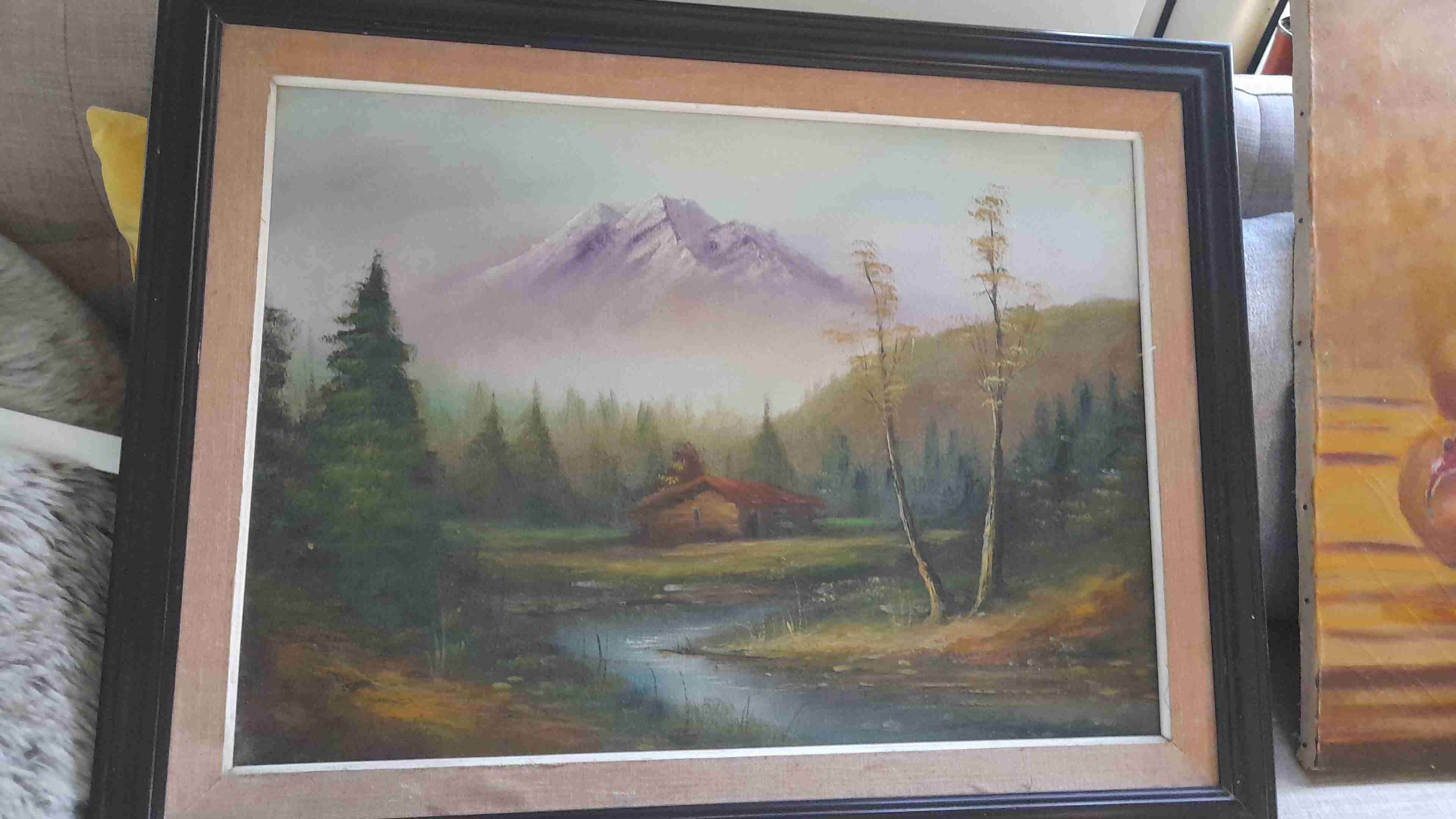 Cuadros paisaje con marco de madera - 4