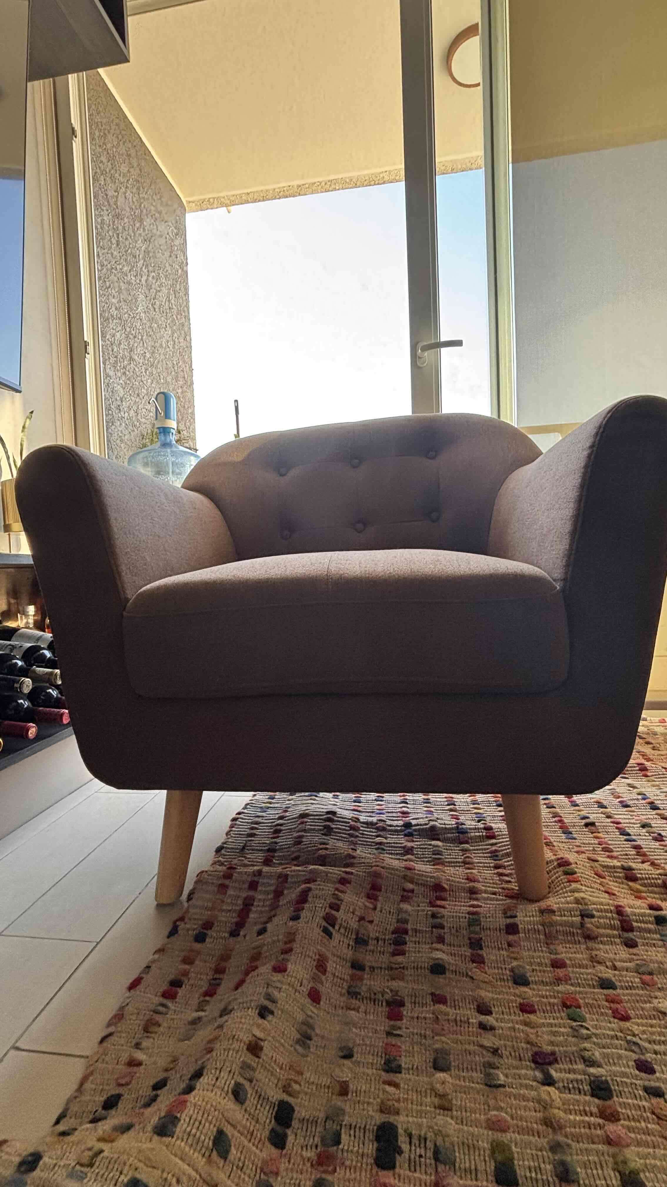 Sillón individual marrón - miniatura 5