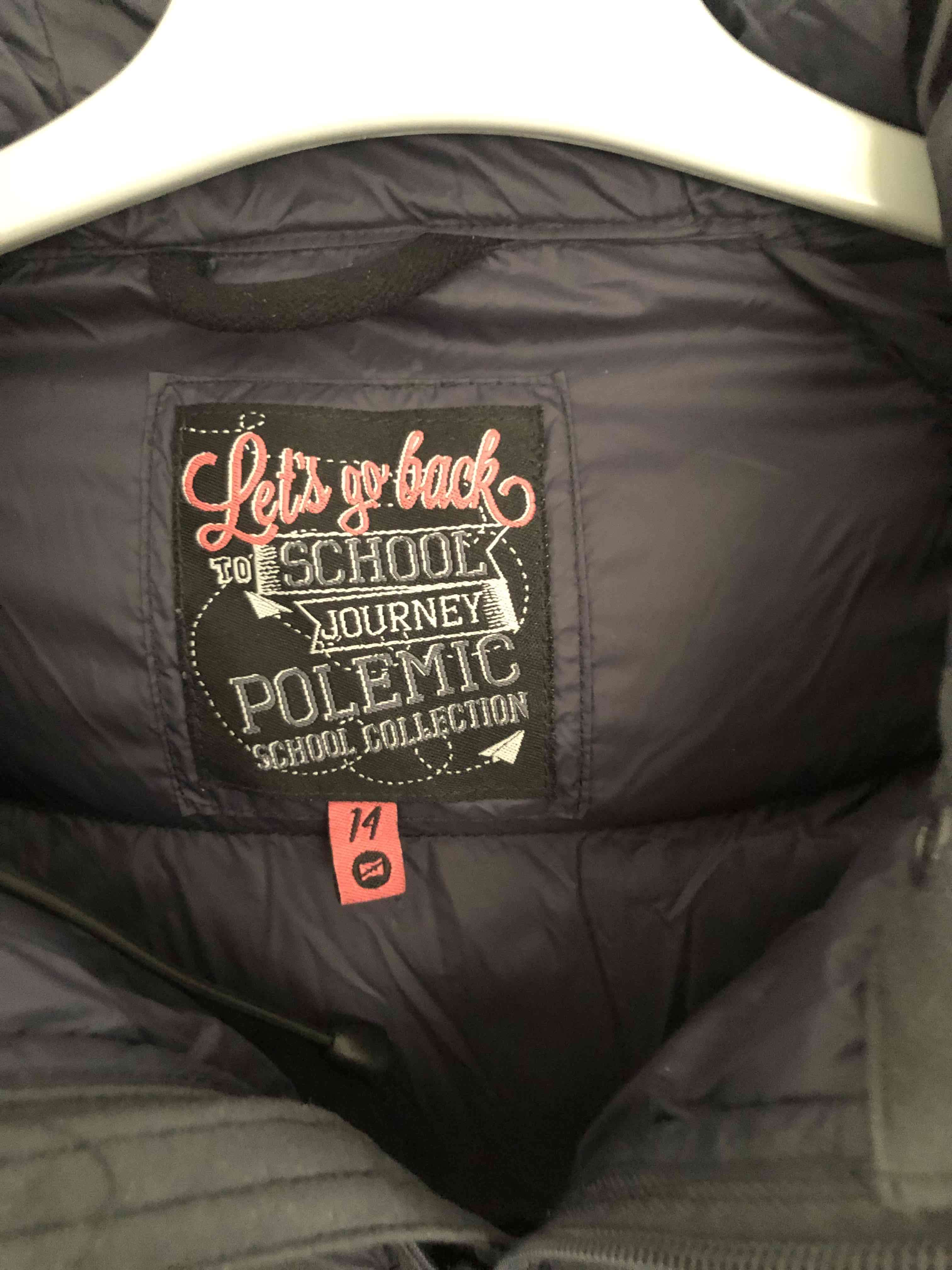 Parka pluma,  polemic azul marina, con gorro - miniatura 3