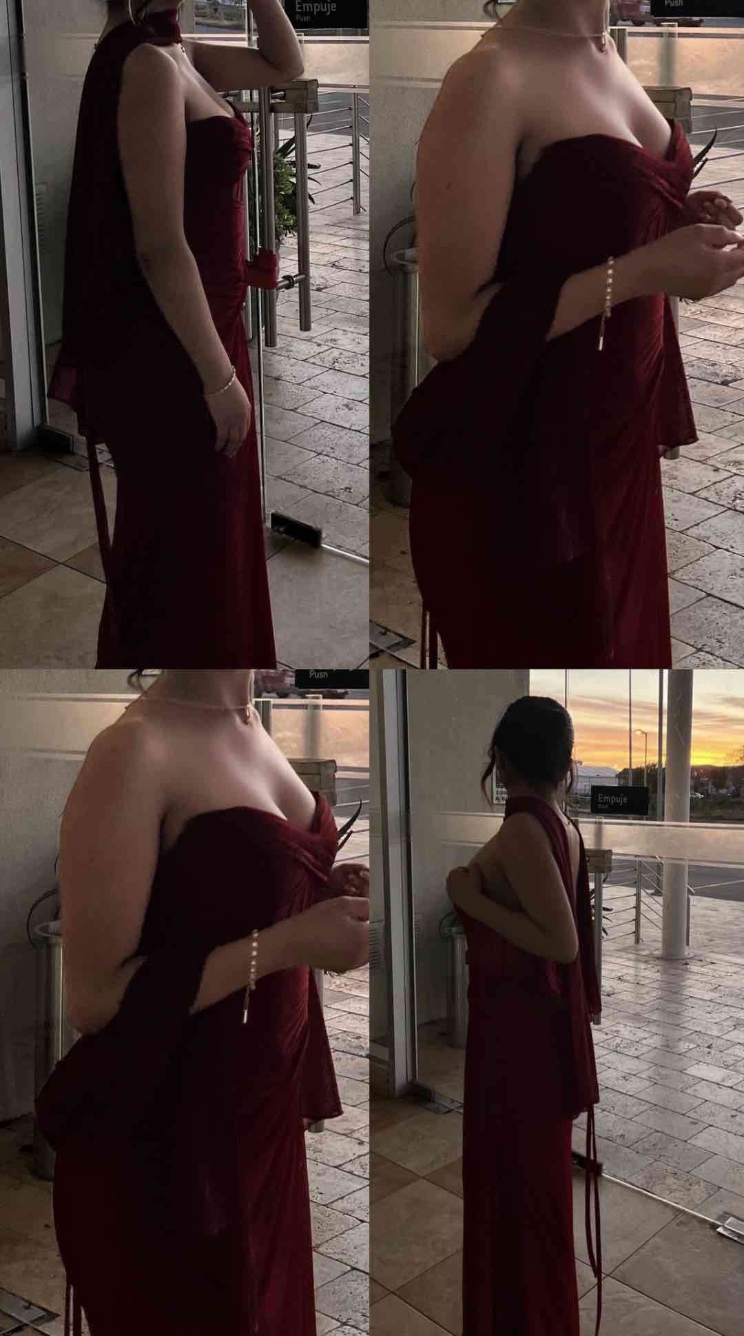 Vestido largo rojo elegante - miniatura 2