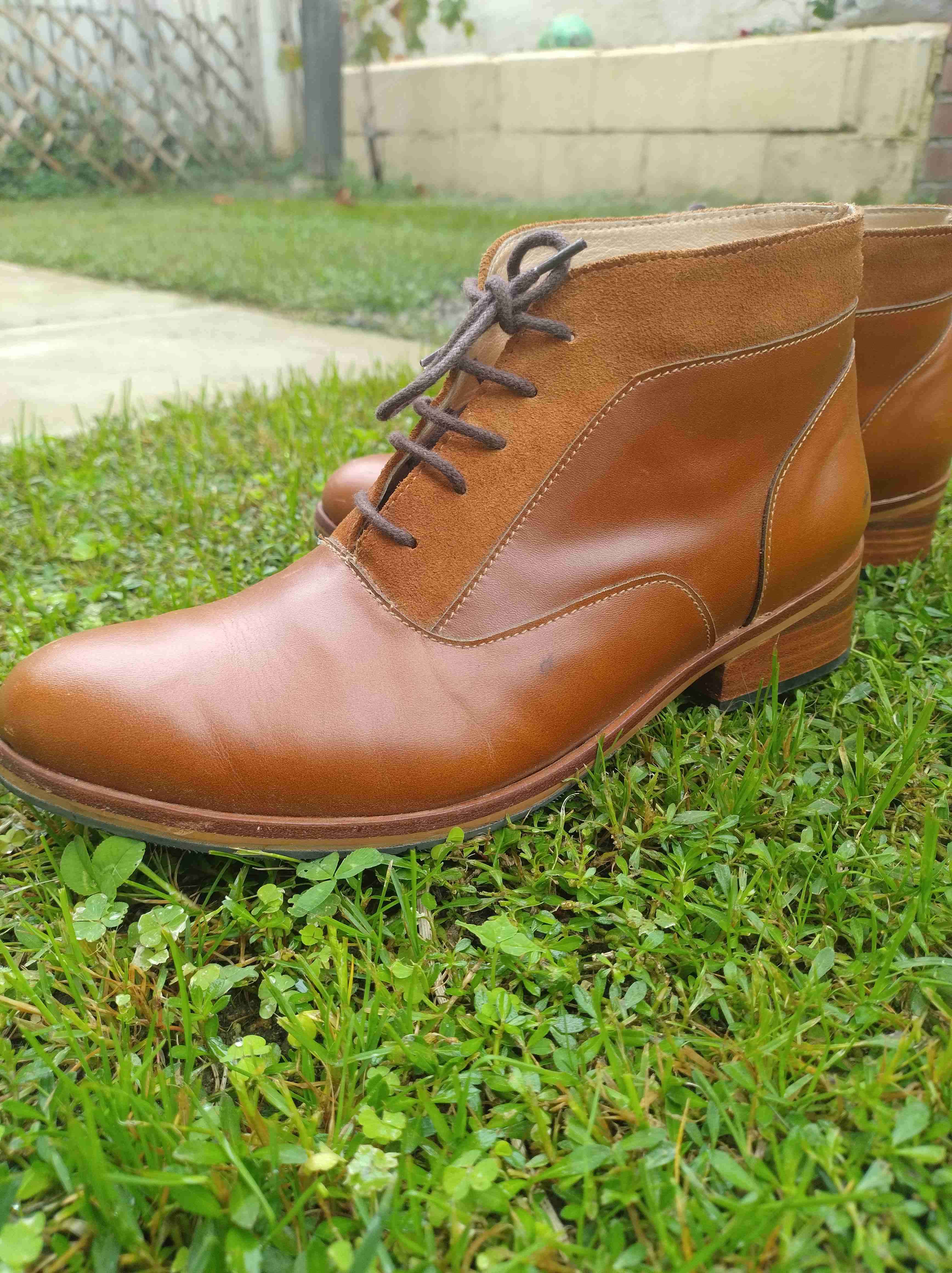 Zapatos botines de cuero marrón - miniatura 4