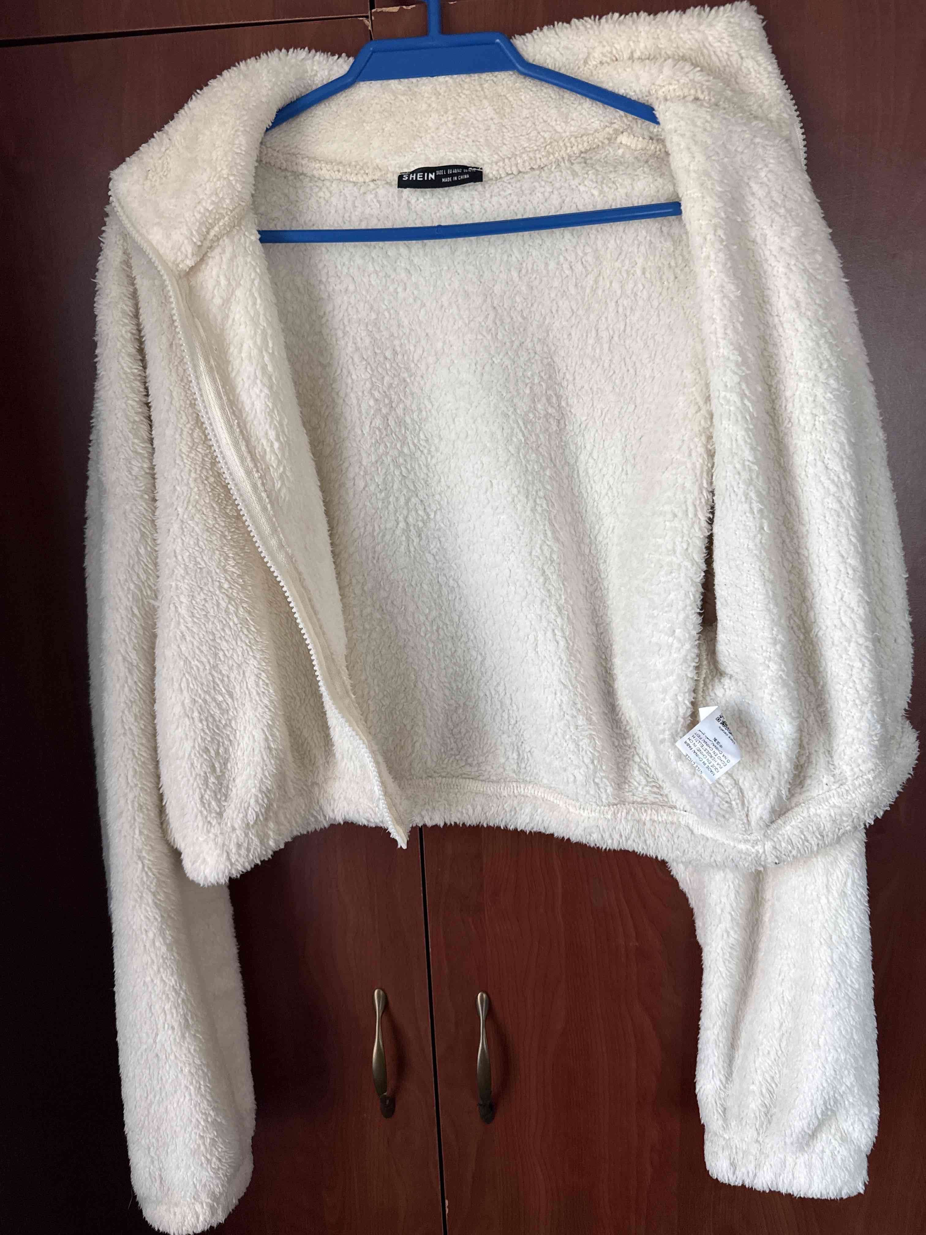 Chaqueta polar blanca con cierre - miniatura 4