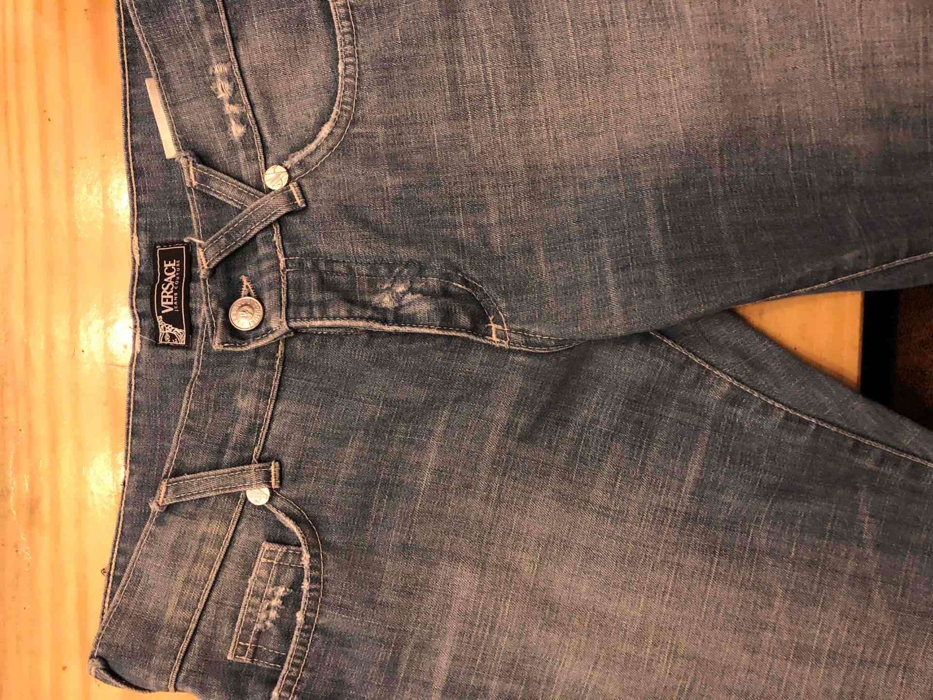 Jeans Versace Couture con logo bordado - miniatura 3