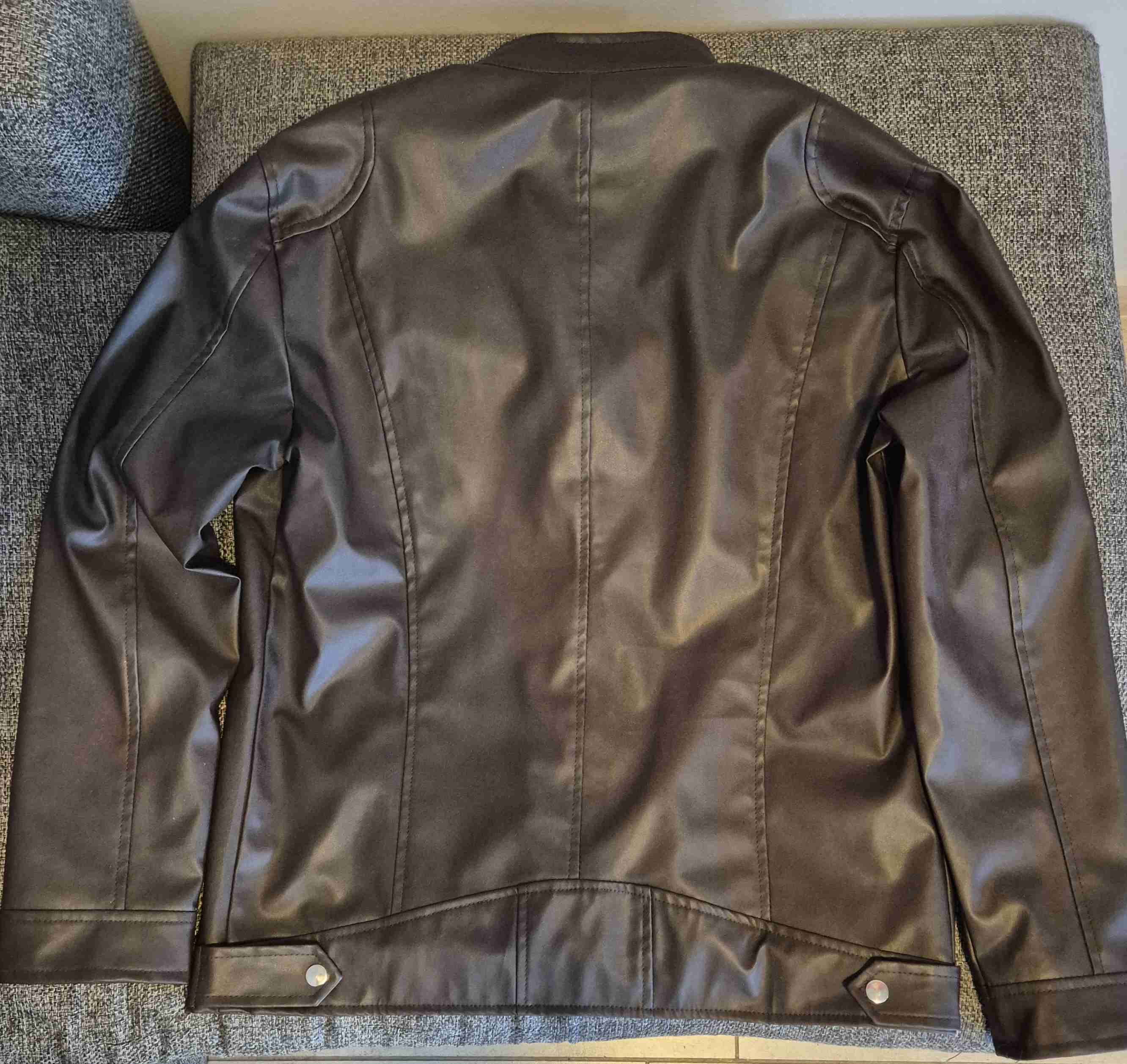 Chaqueta de cuero sintético cafe - miniatura 2