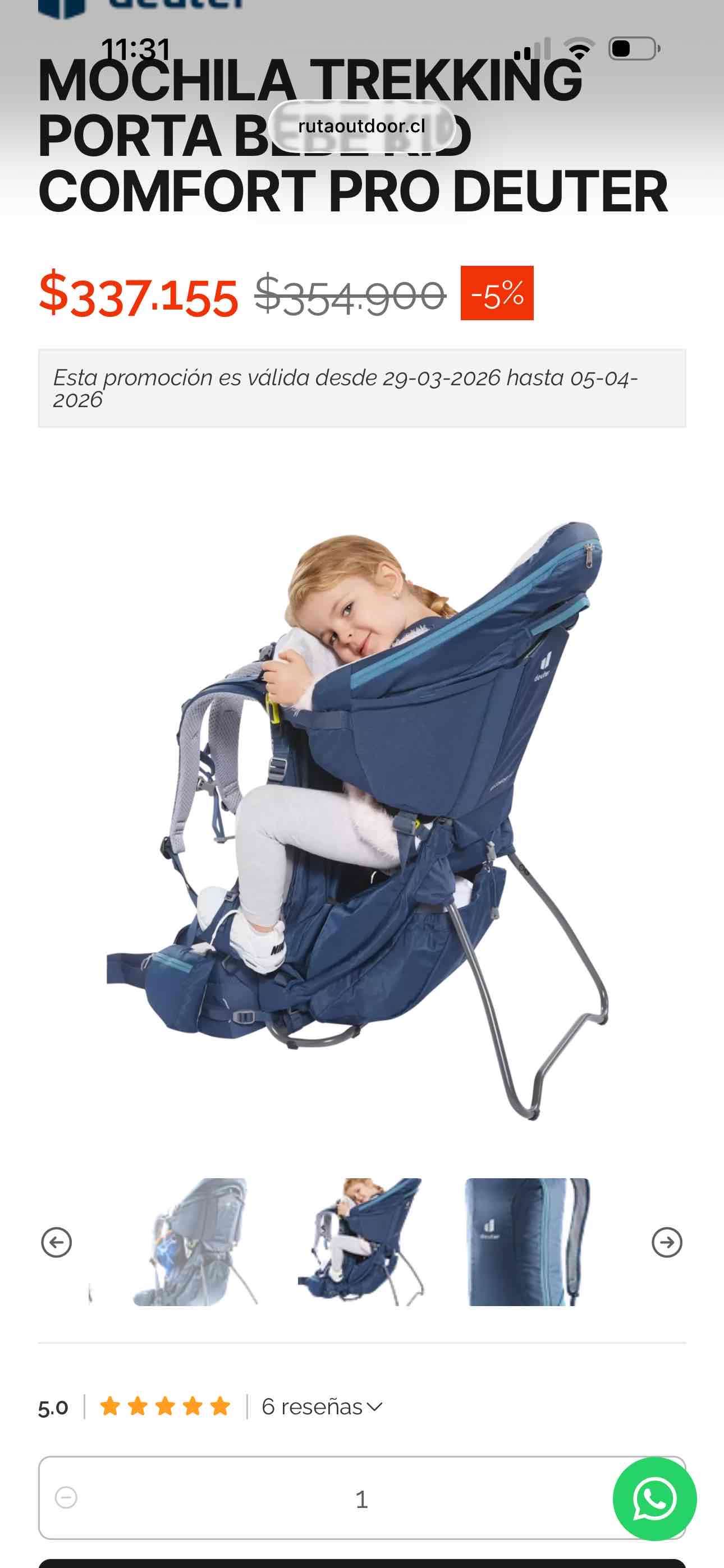 Mochila portabebé azul - 3