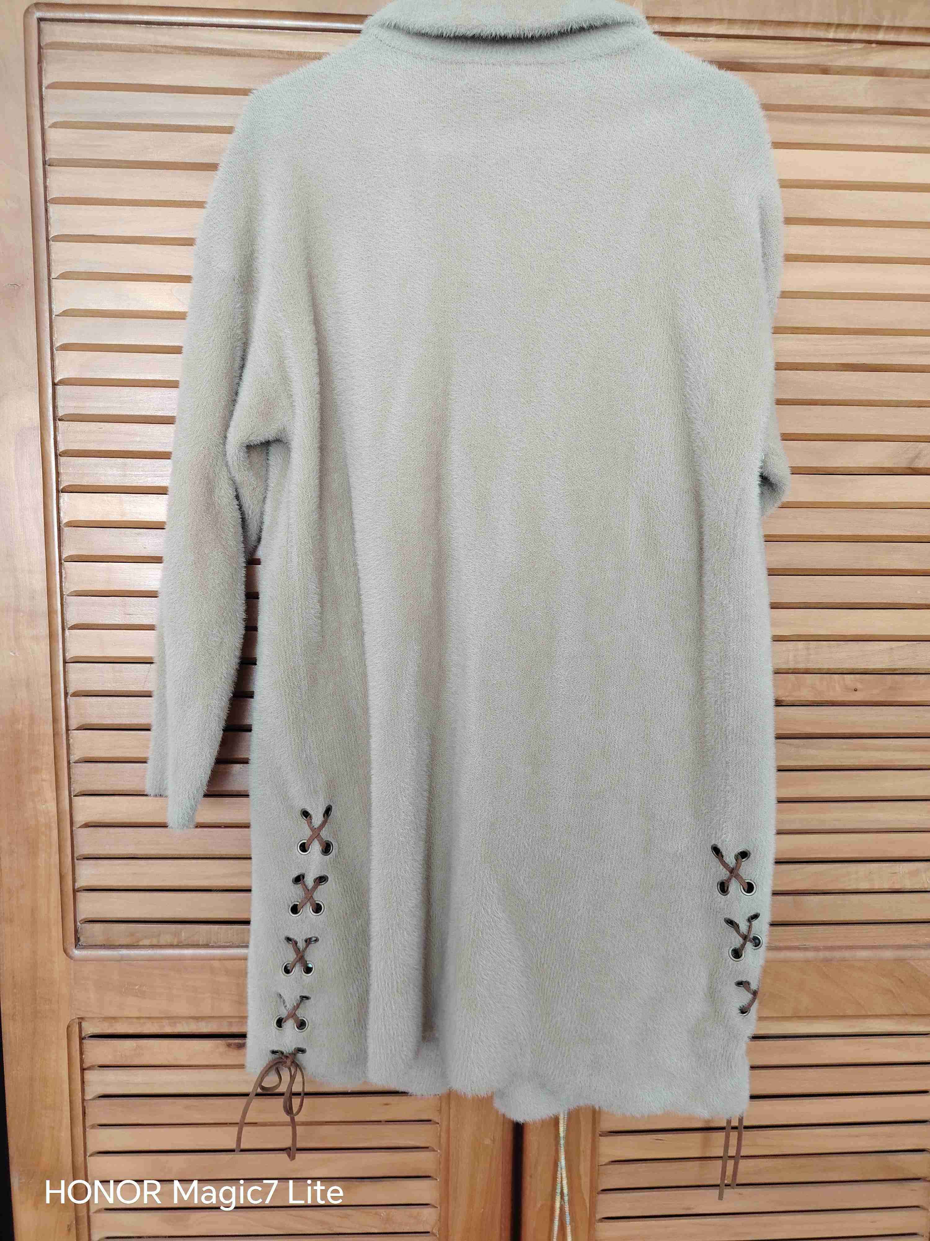 Abrigo beige largo mujer - miniatura 2