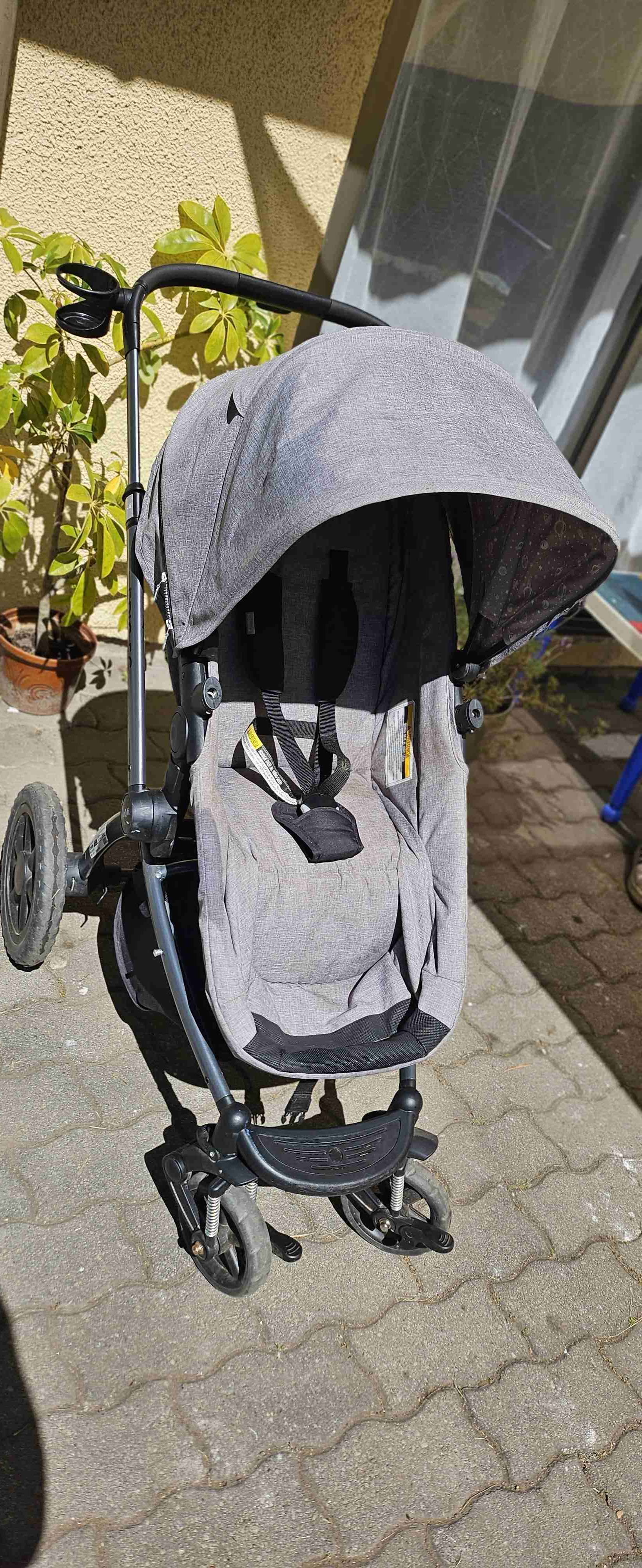 Coche para bebé gris plegable - miniatura 5