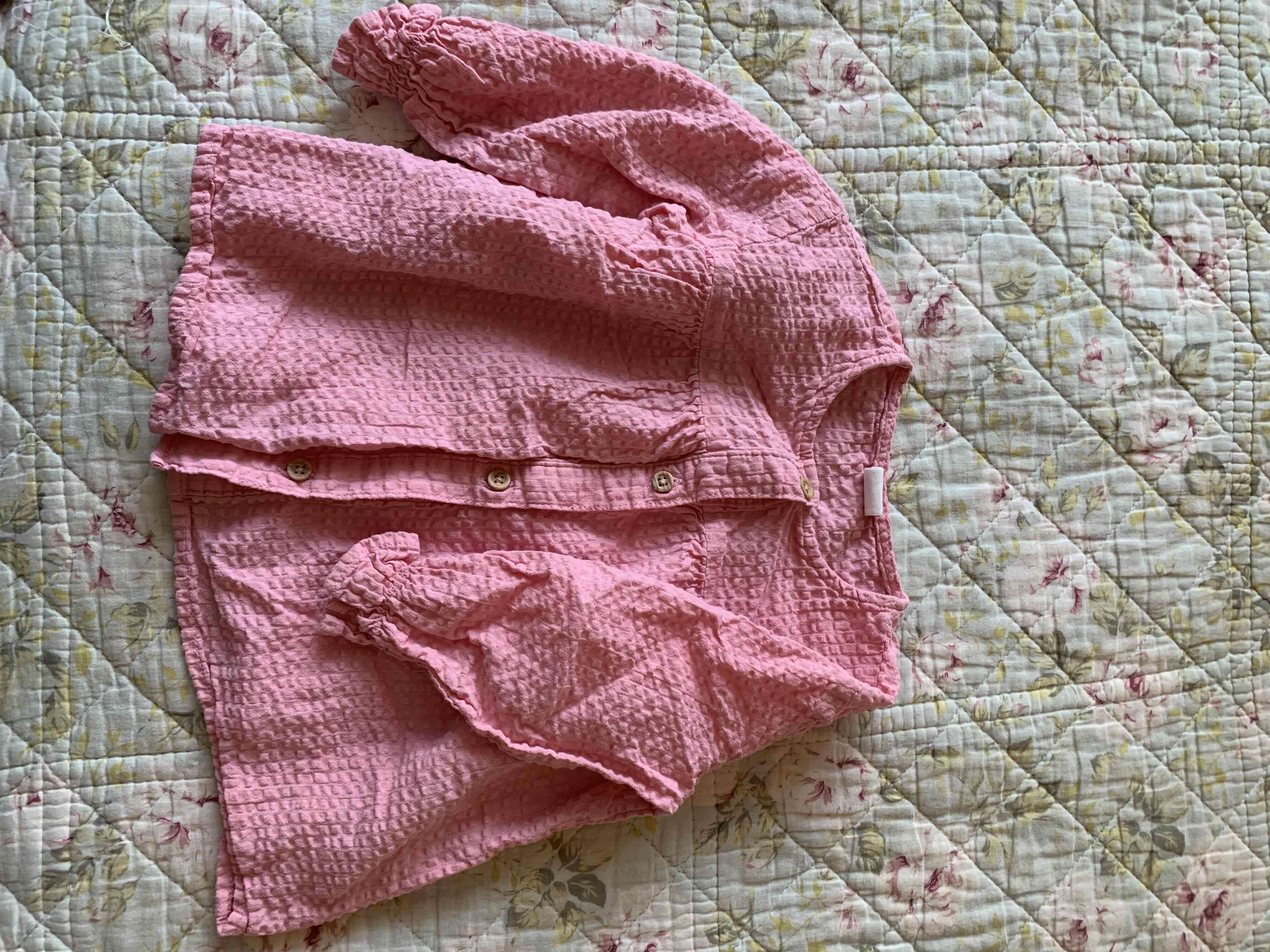 Blusa rosada infantil texturizada