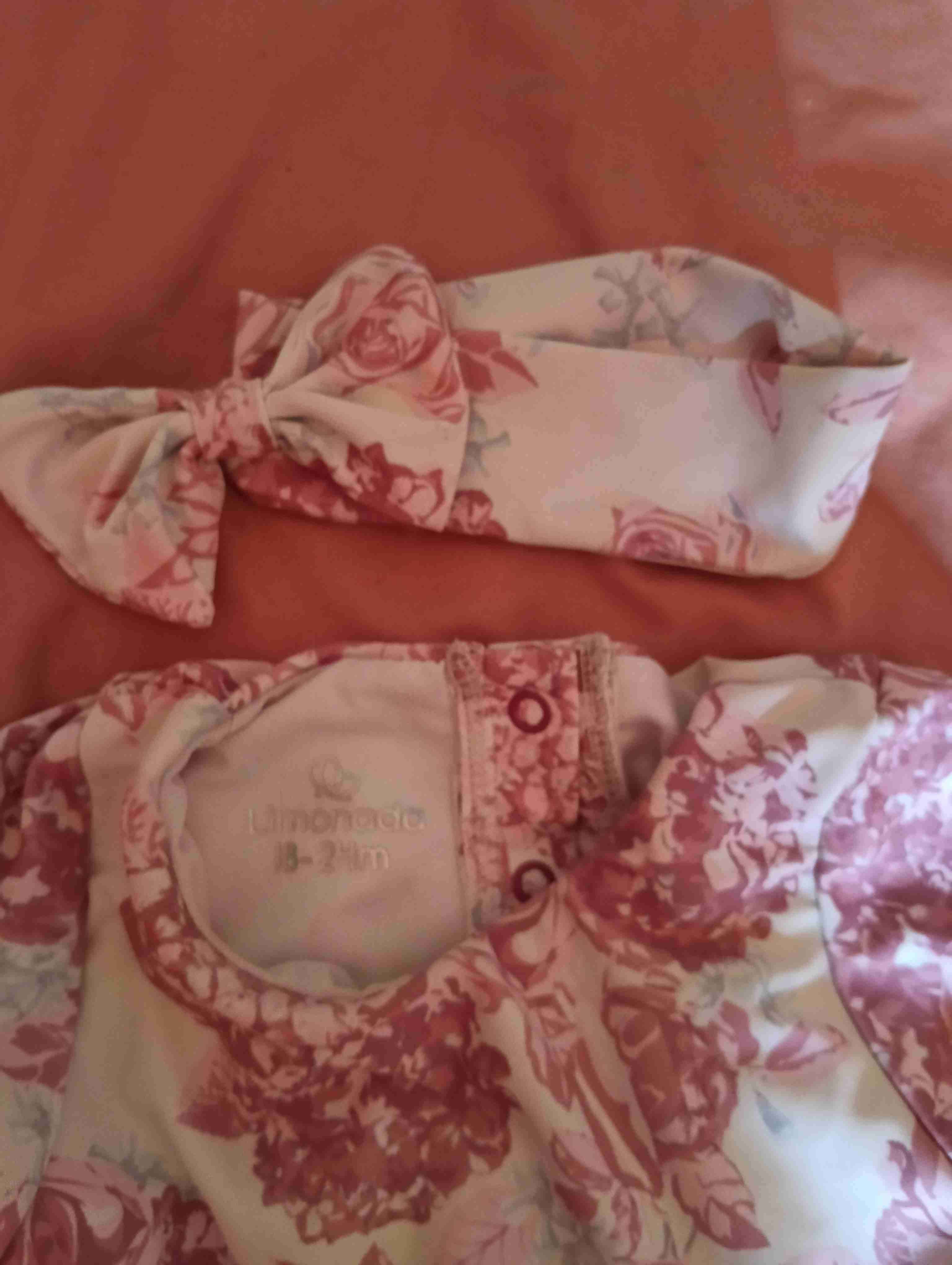 Traje de baño  bebé floral con cintillo - miniatura 2