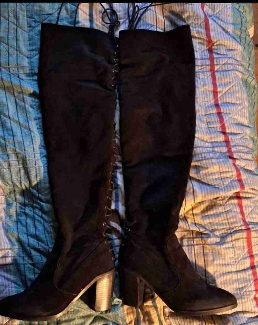 Botas negras largas con cordones, Bonny Franco - miniatura 2