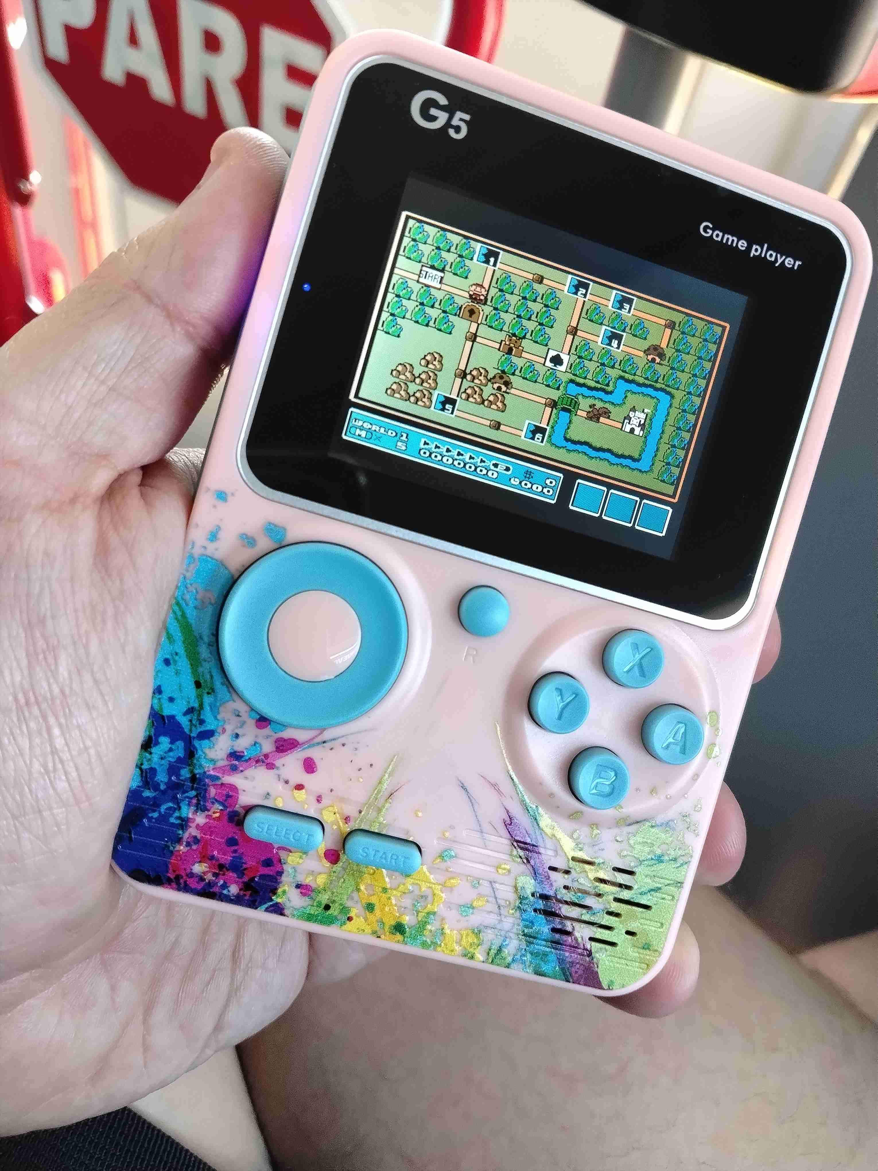 Consola portátil G5 rosa NES 500 juegos retros - miniatura 3