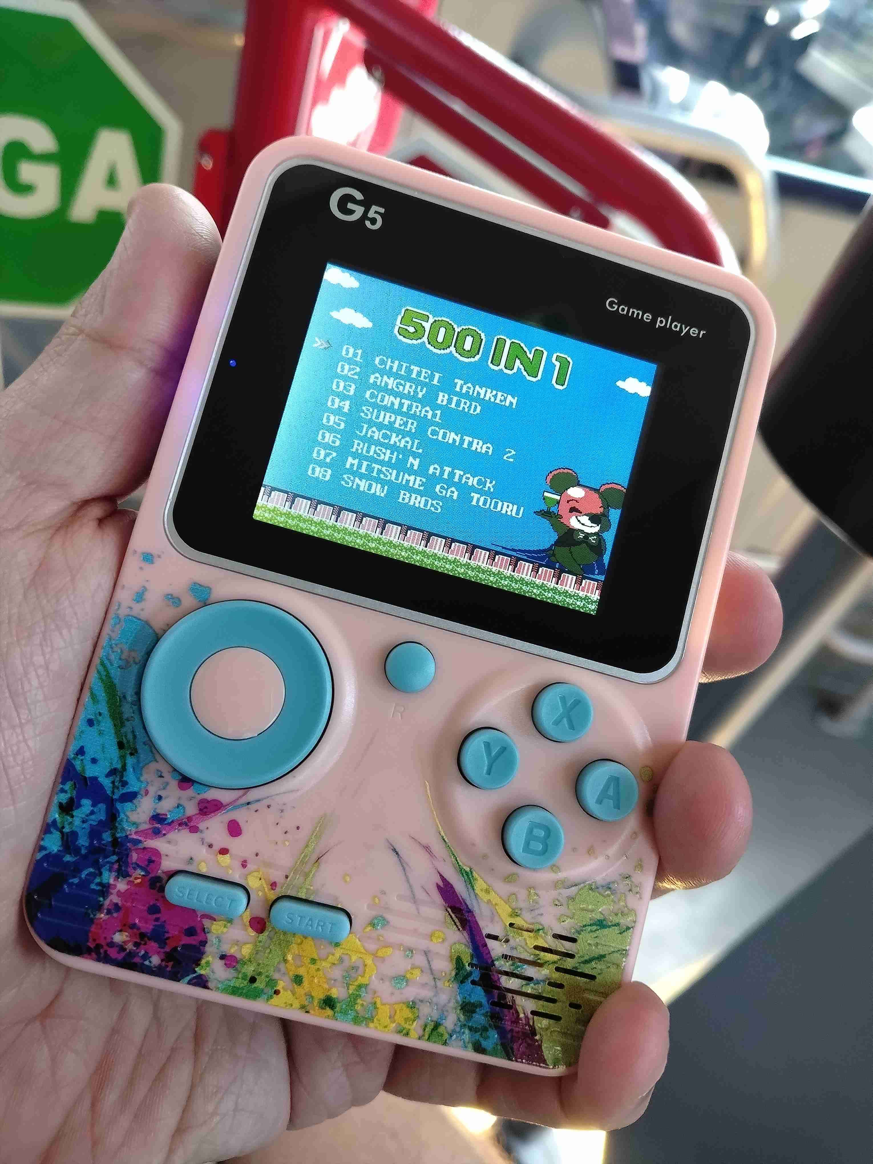 Consola portátil G5 rosa NES 500 juegos retros - miniatura 4