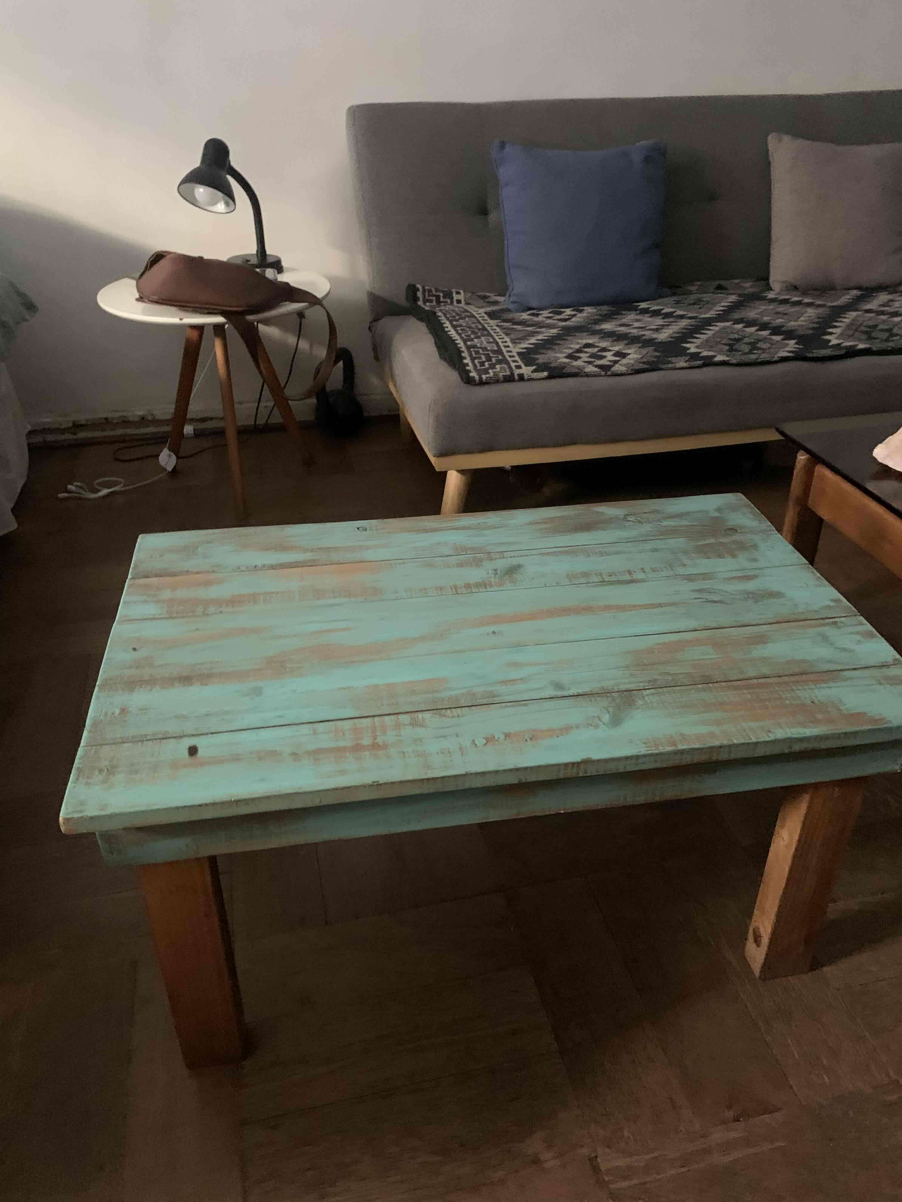 Mesa de madera rústica vintage - miniatura 2